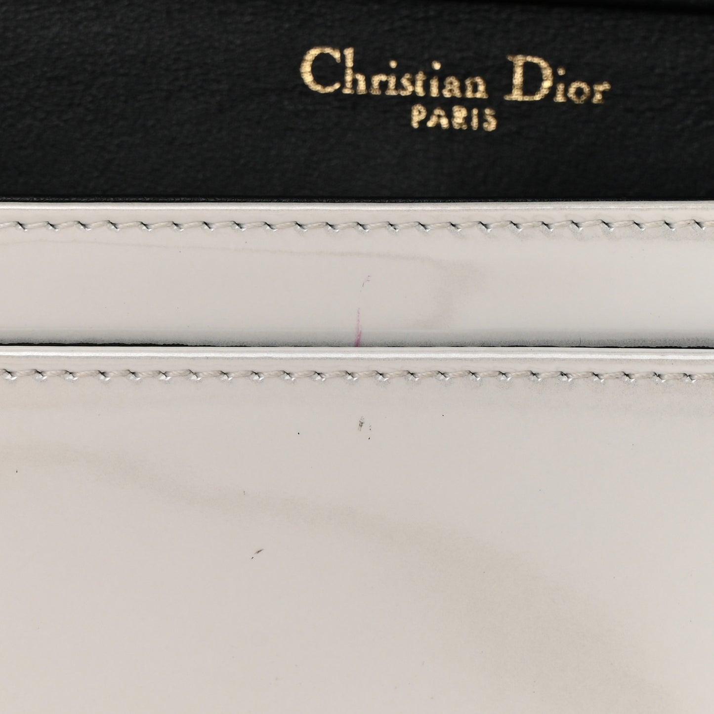 Patent Micro-Cannage Diorama Wallet on Chain Pouch White