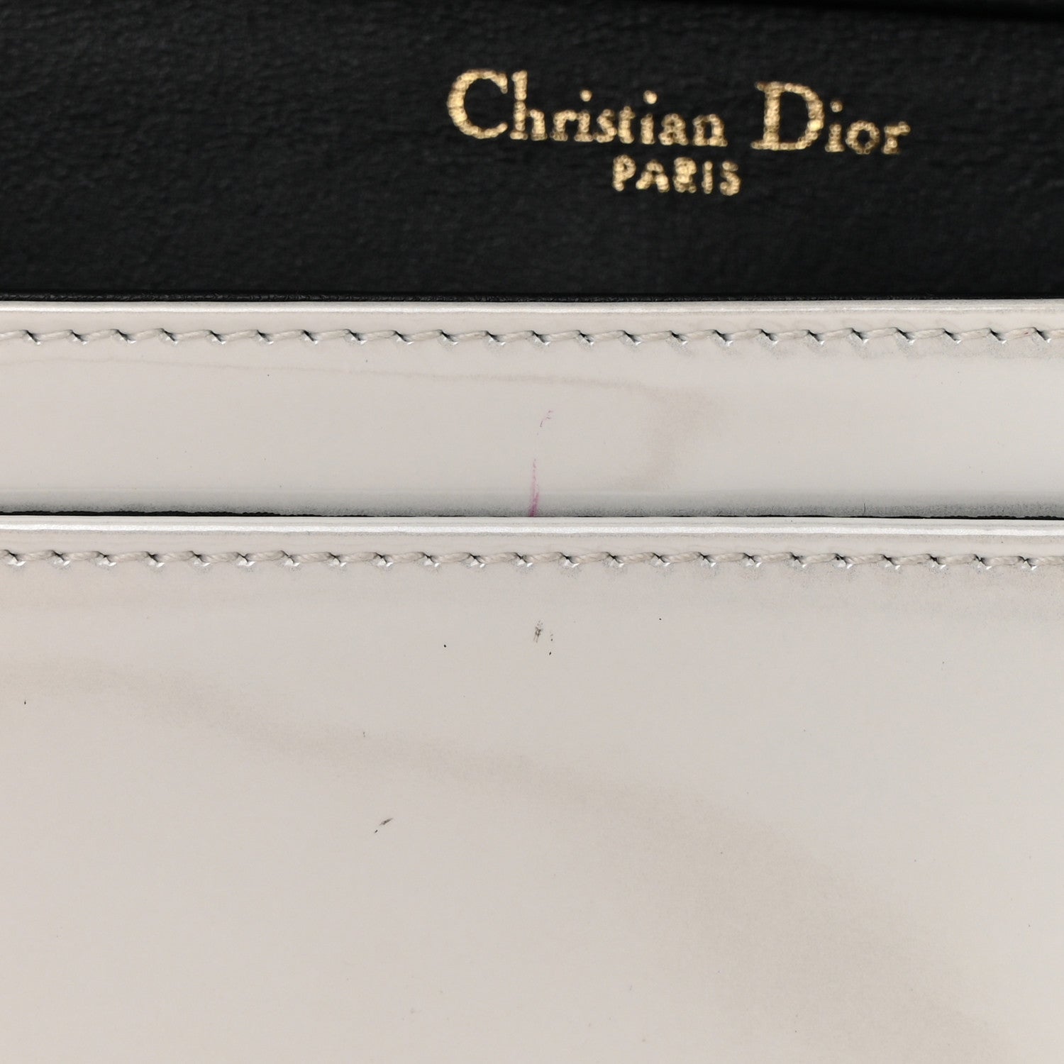 Christian Dior Patent Micro-Cannage Diorama Wallet on Chain Pouch White 16 of 16