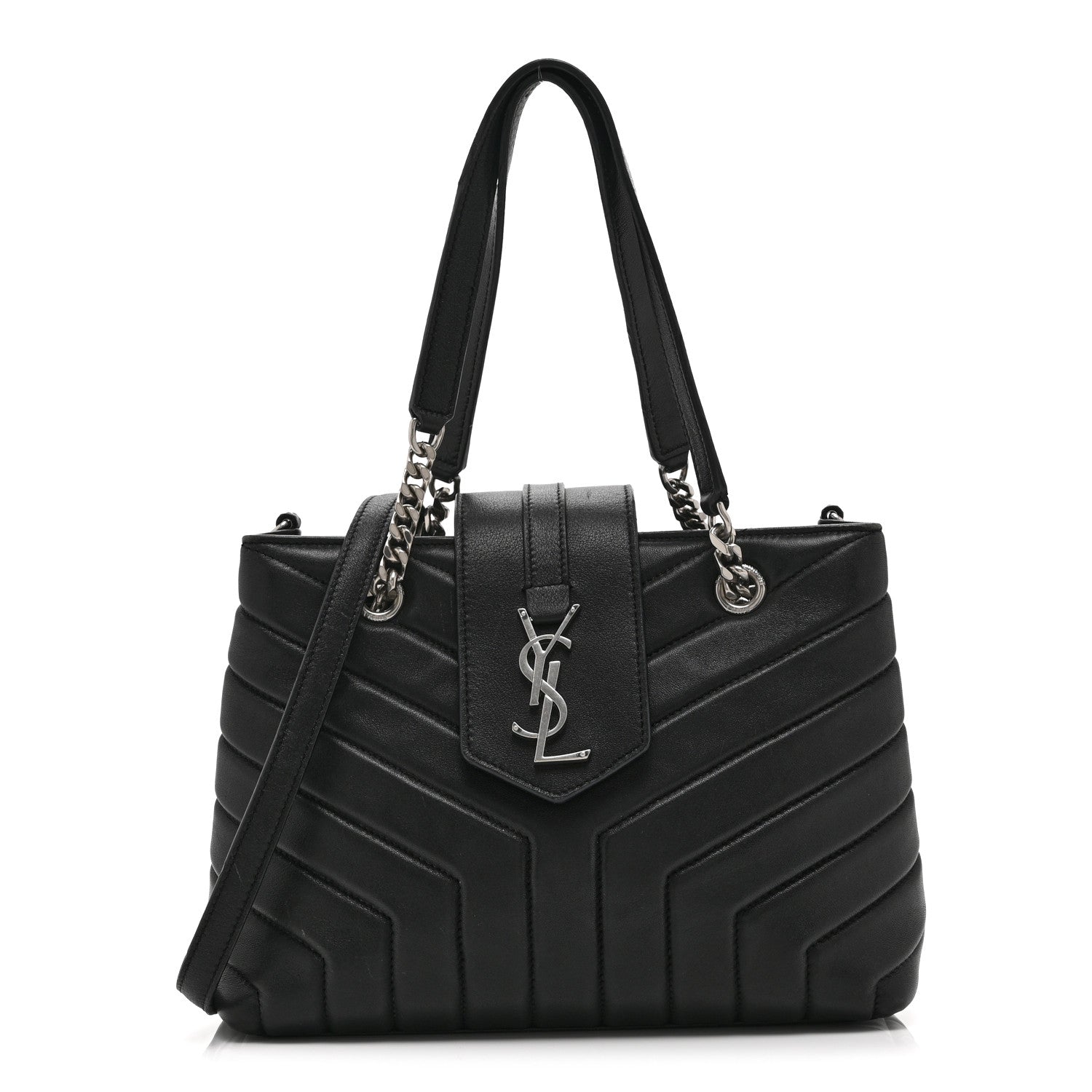 Saint Laurent Calfskin Y Quilted Monogram Small Loulou Shopper 