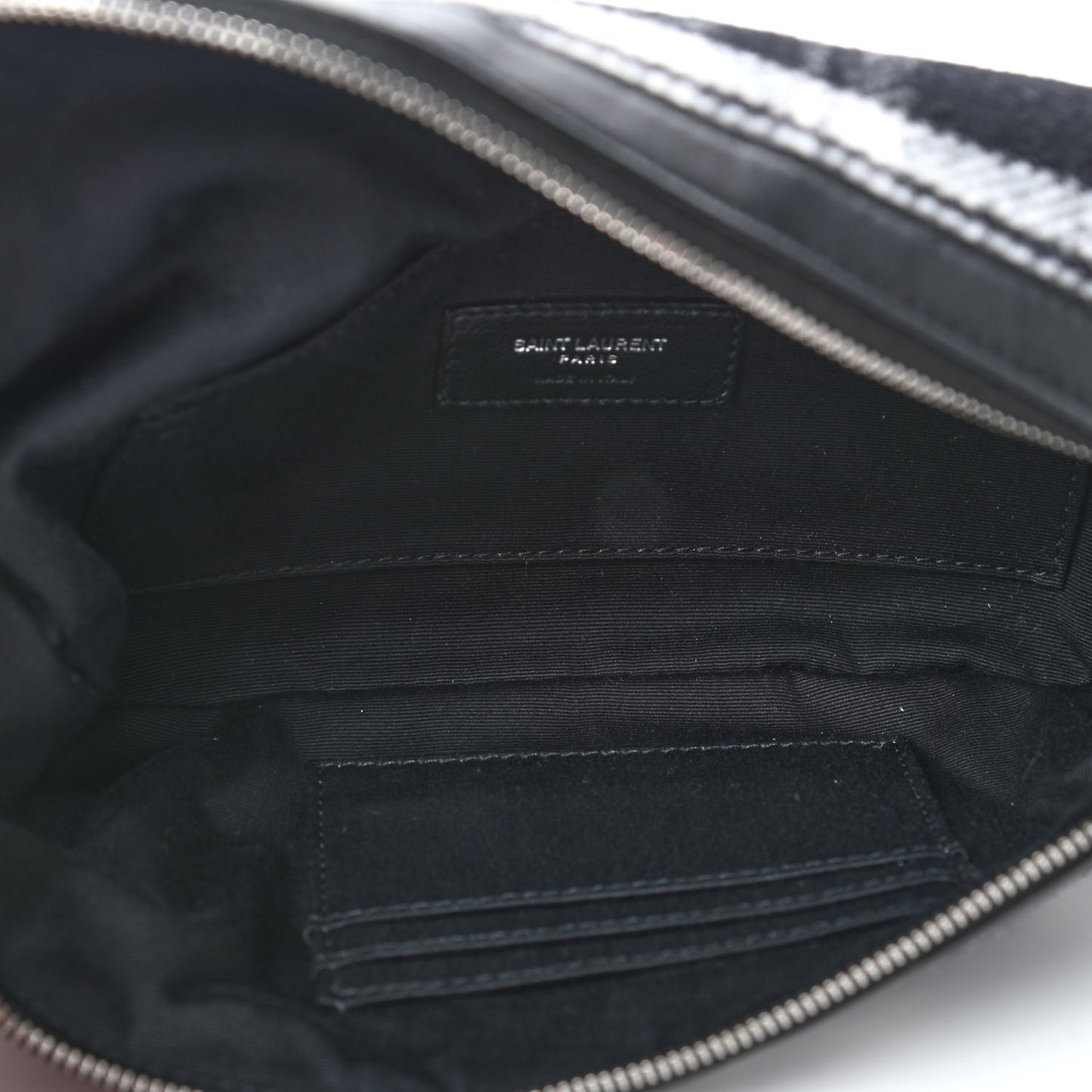 Wool Tartan Belt Bag Black White