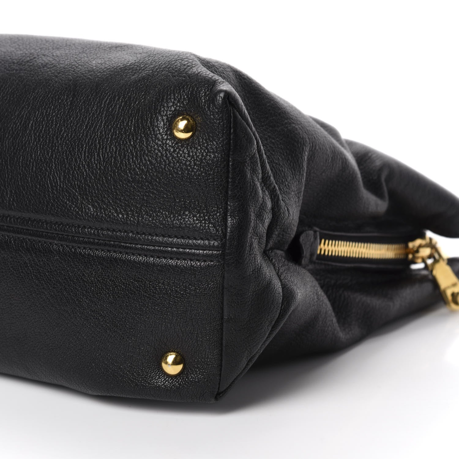 Miu Miu Goatskin Madras Top Handle Tote Black 7 of 12