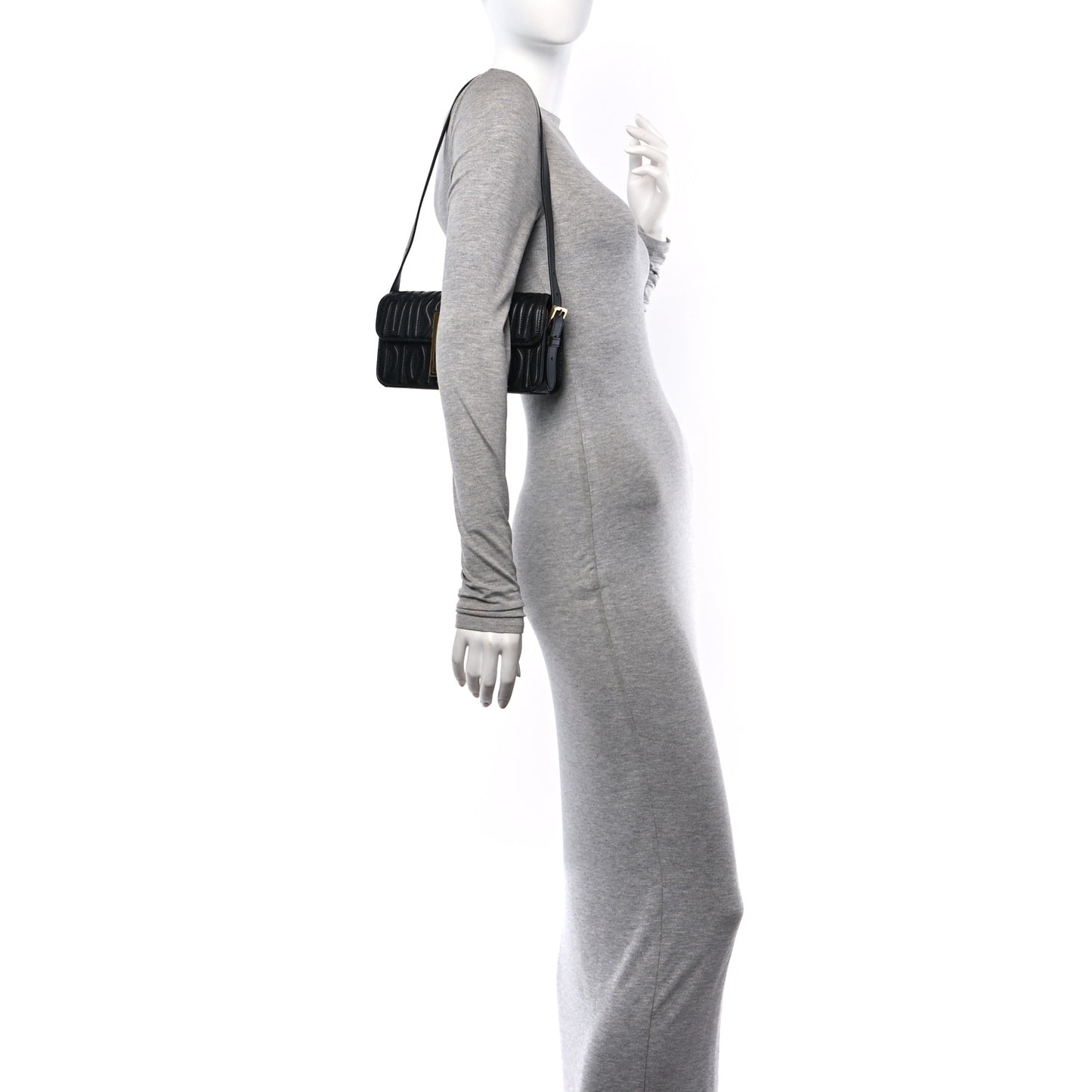 Calfskin Quilted All Over Miss Dior Flap Black