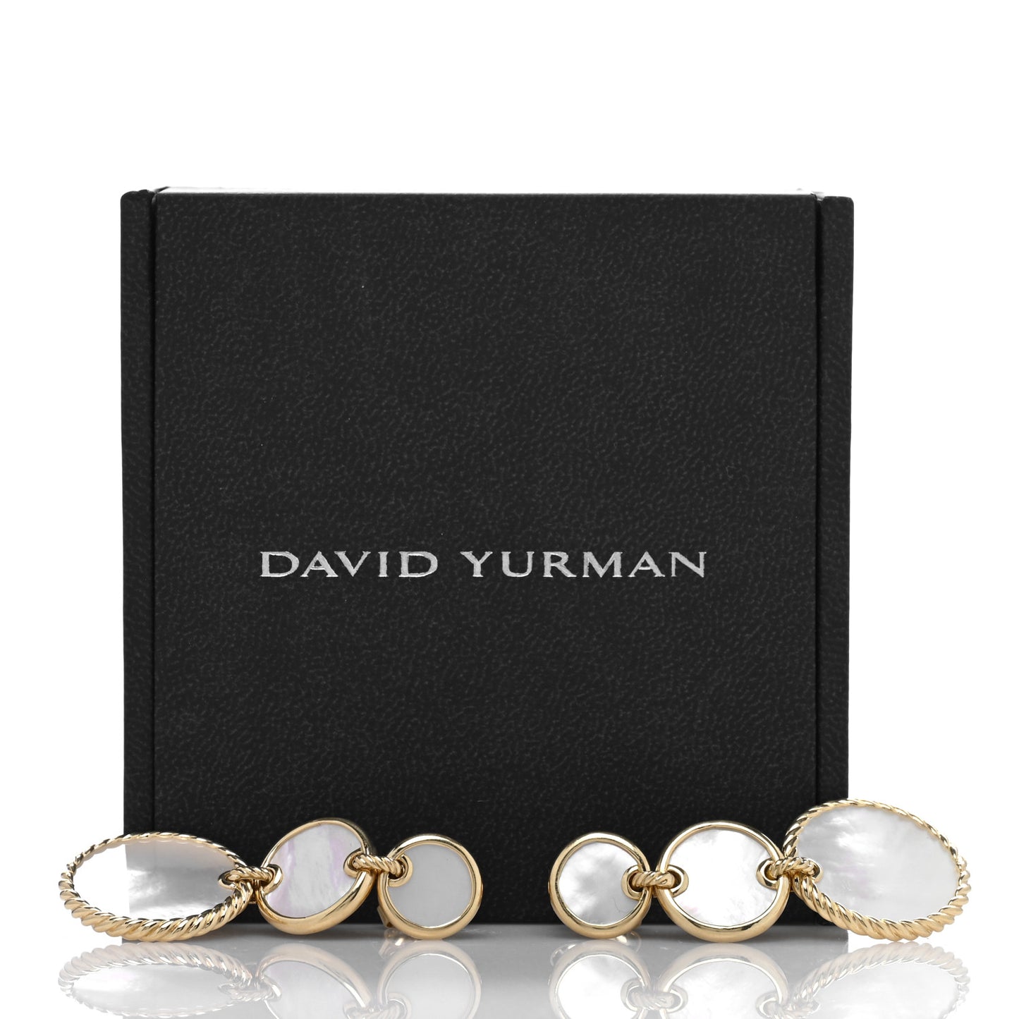 18K Yellow Gold Mother of Pearl Elements Triple Drop Earrings
