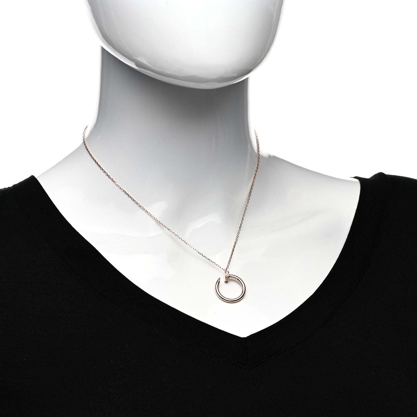 18K Pink Gold Diamond Juste Un Clou Pendant Necklace