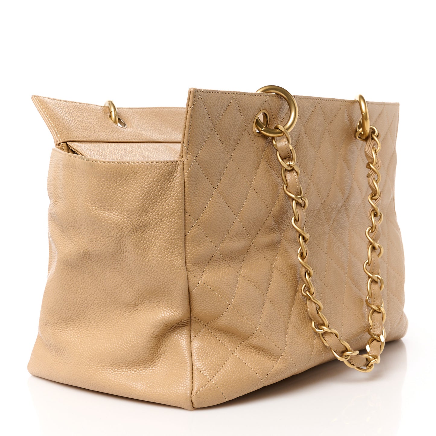 Caviar Quilted Grand Timeless Tote GTT Beige
