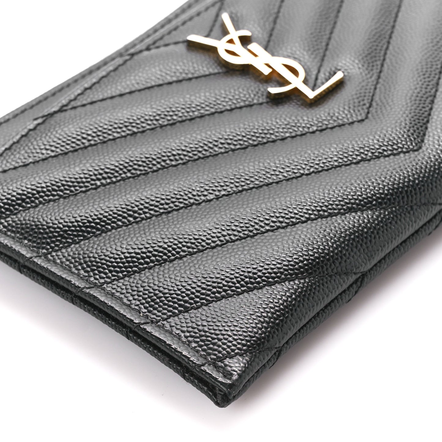 Grain De Poudre Chevron Monogram Bill Pouch Black