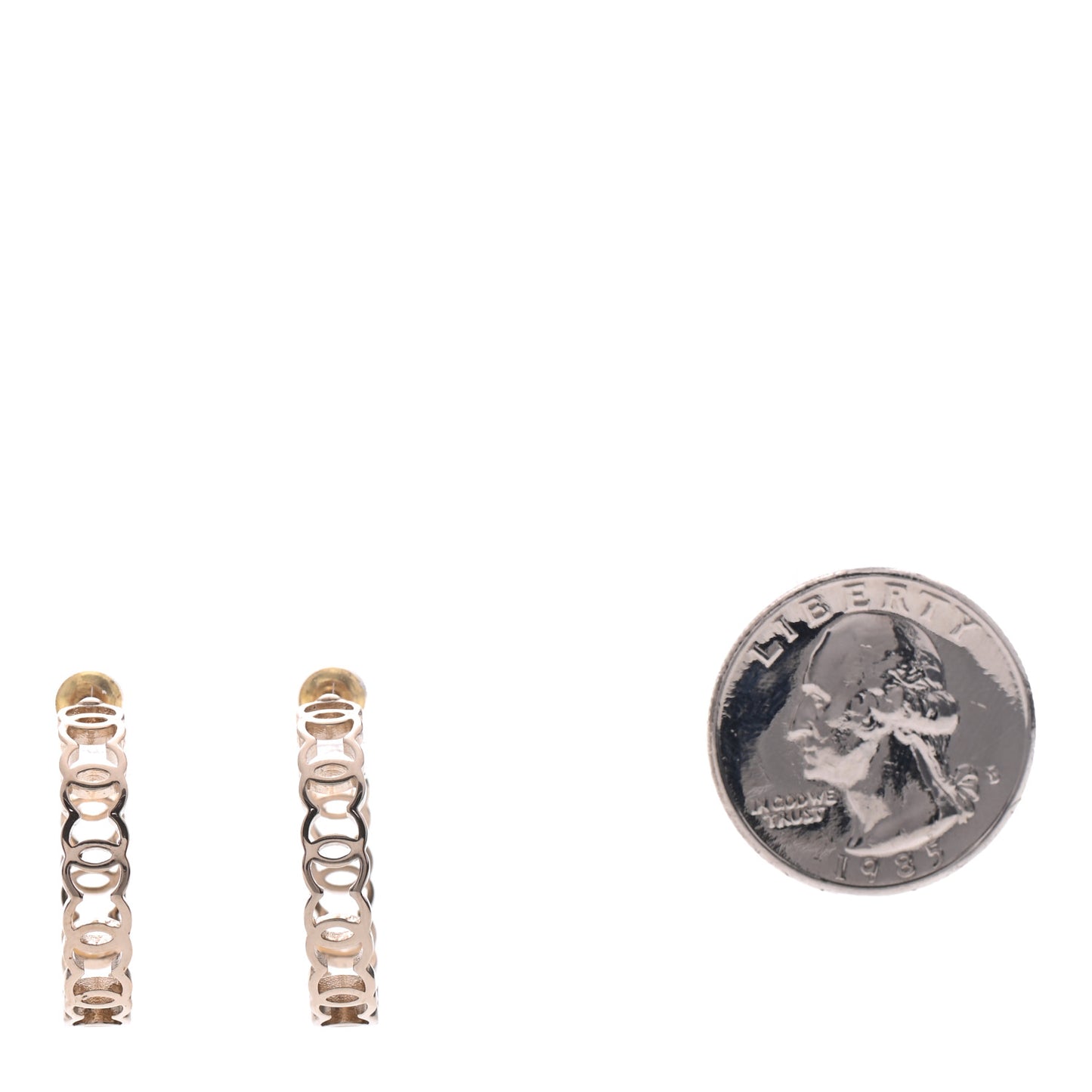 Metal CC Hoop Earrings Gold