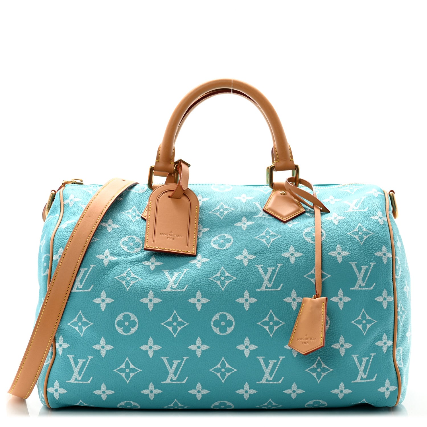 Louis Vuitton Calfskin Monogram Speedy P9 Bandouliere 40 Turquoise 1 of 10