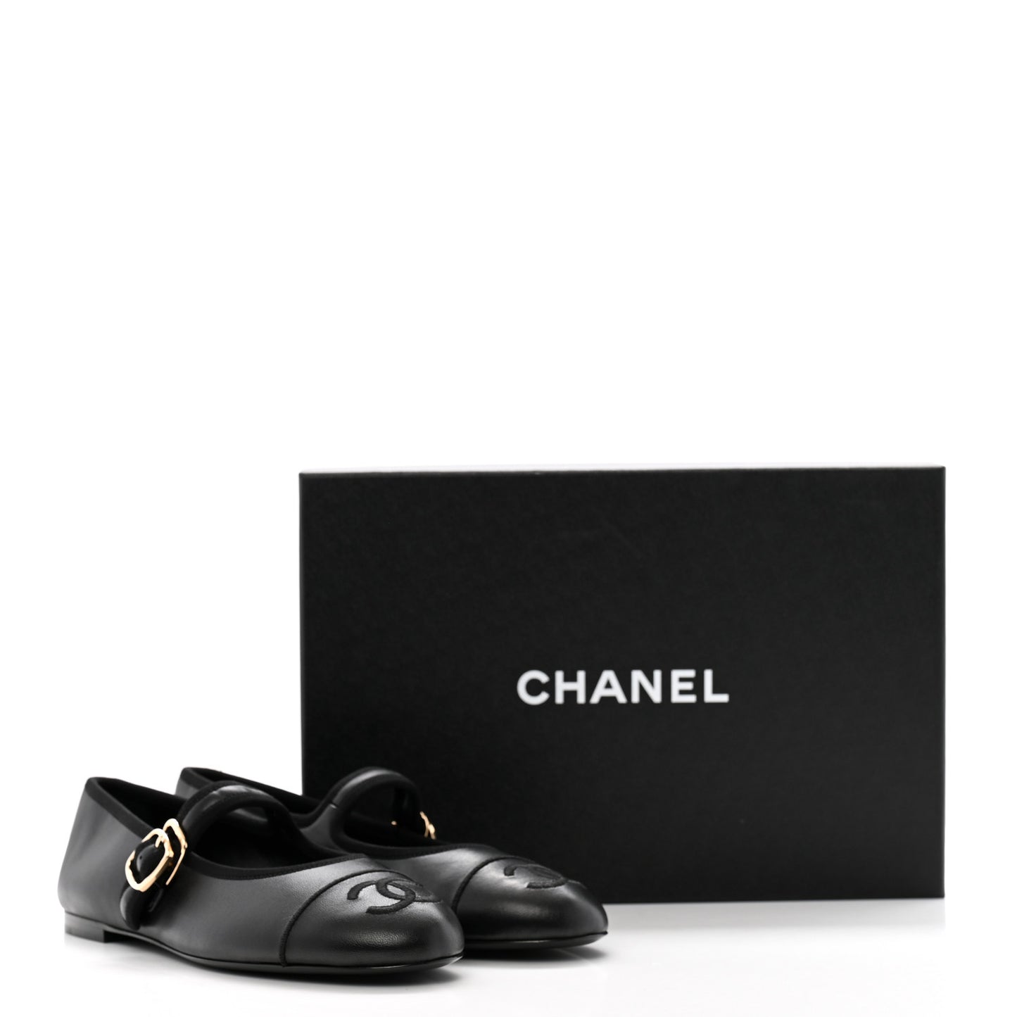 Lambskin Mary Jane Flats 37.5 Black