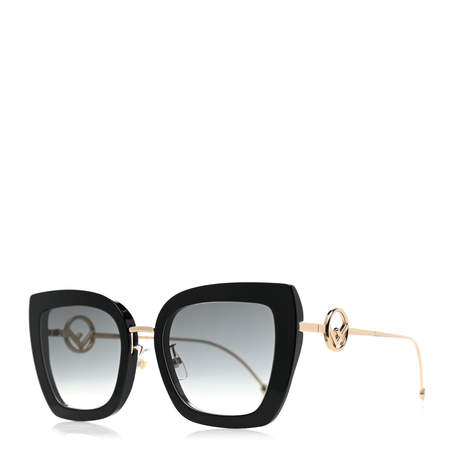 Fendi Acetate Metal F is Fendi Square Cat Eye Sunglasses FF 0424/F/S Black 1 of 7