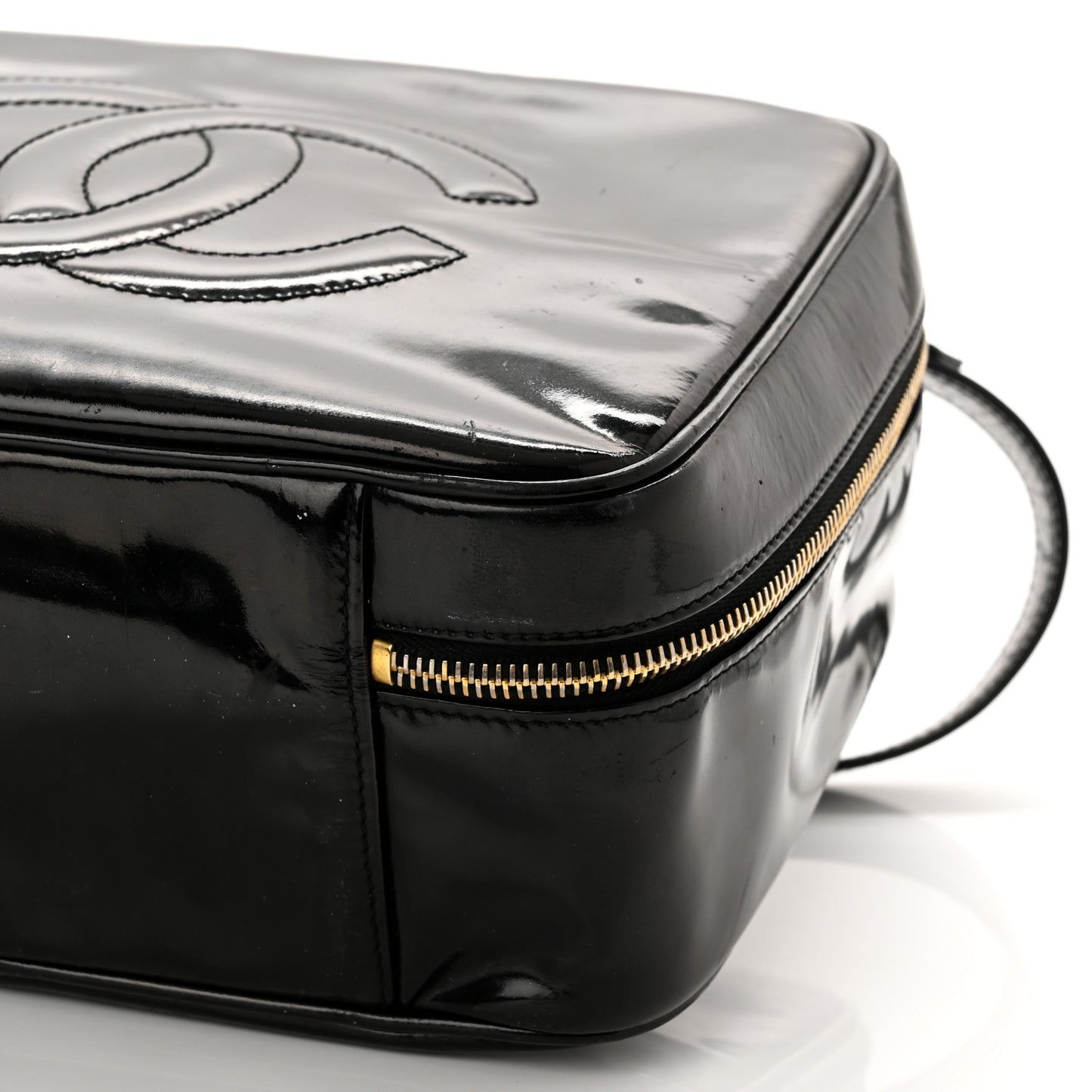 Patent CC Vanity Cosmetic Case Black