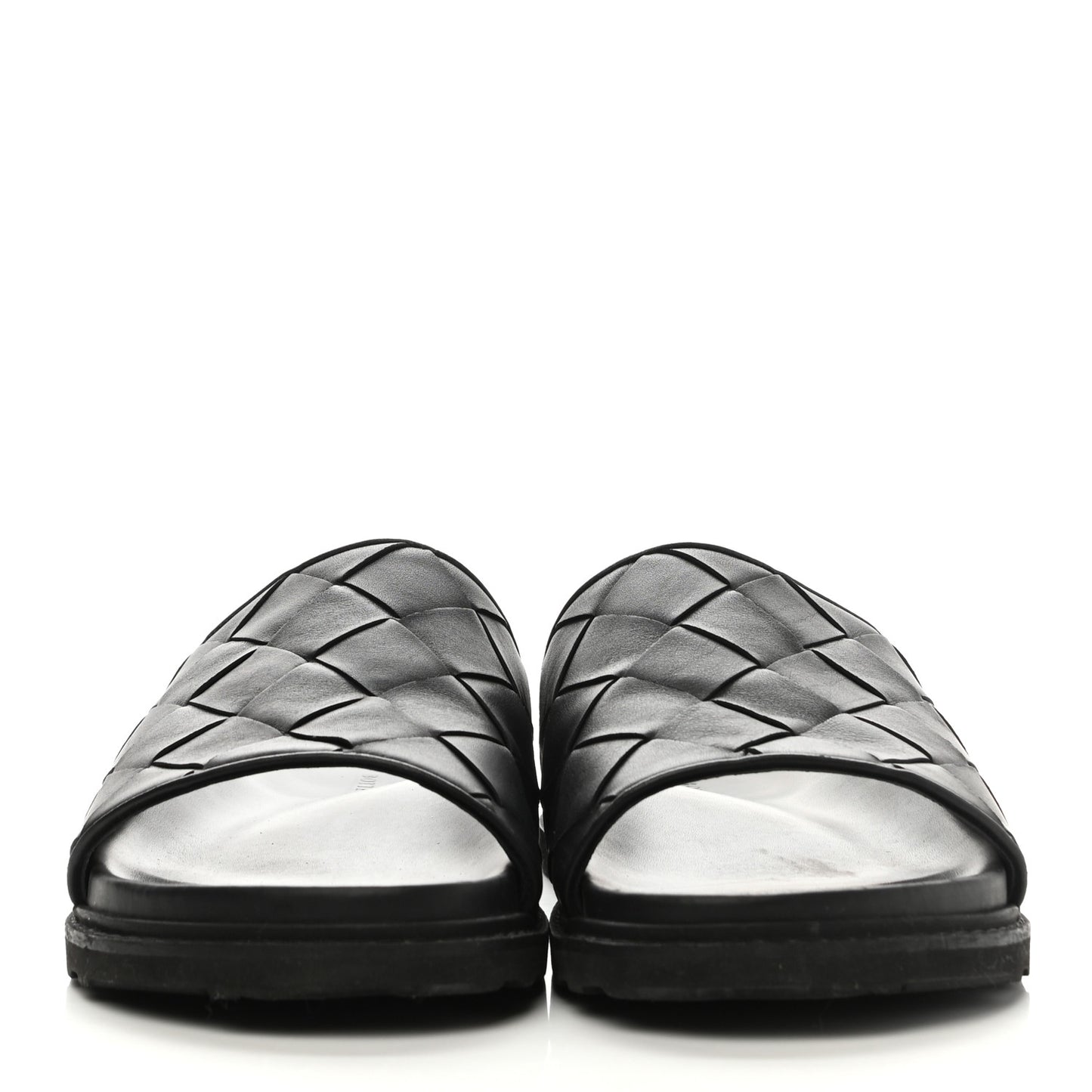 Nappa Intrecciato Mens Pool Sandals 45 Black