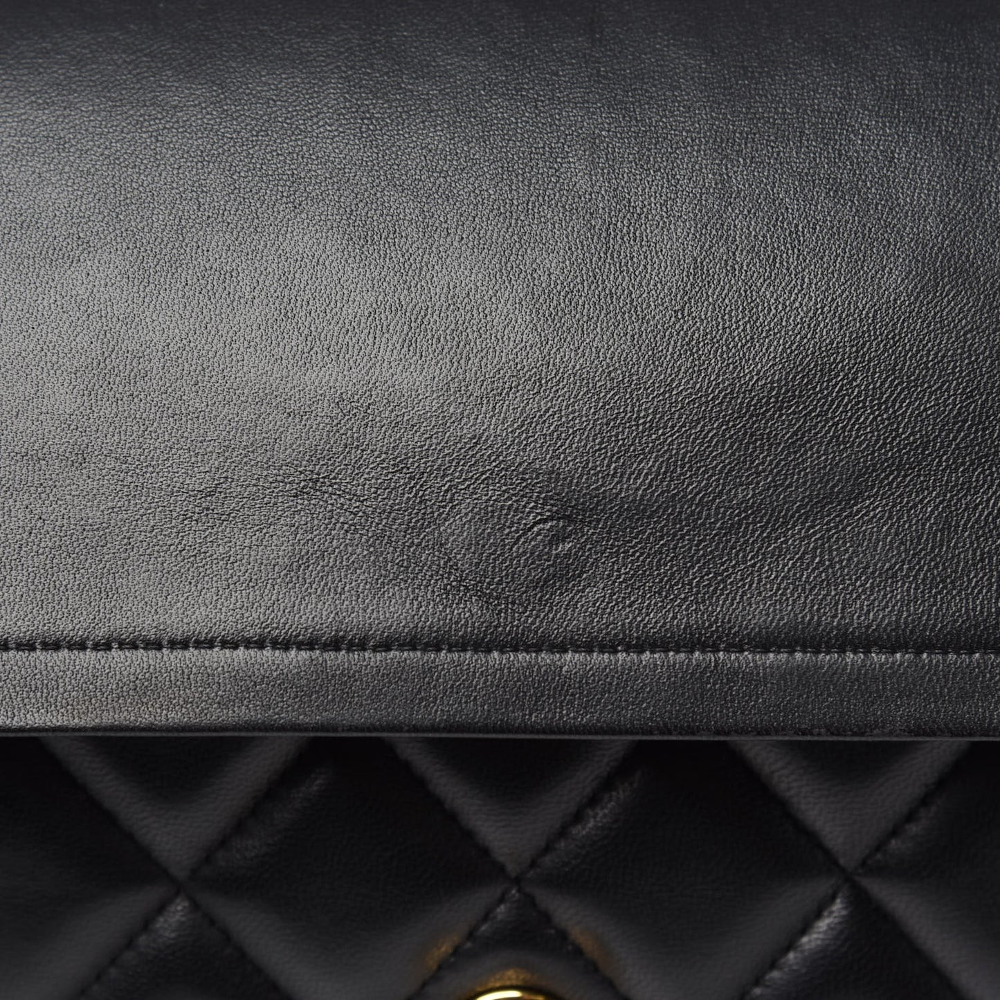 Lambskin Quilted Jumbo Double Flap Black
