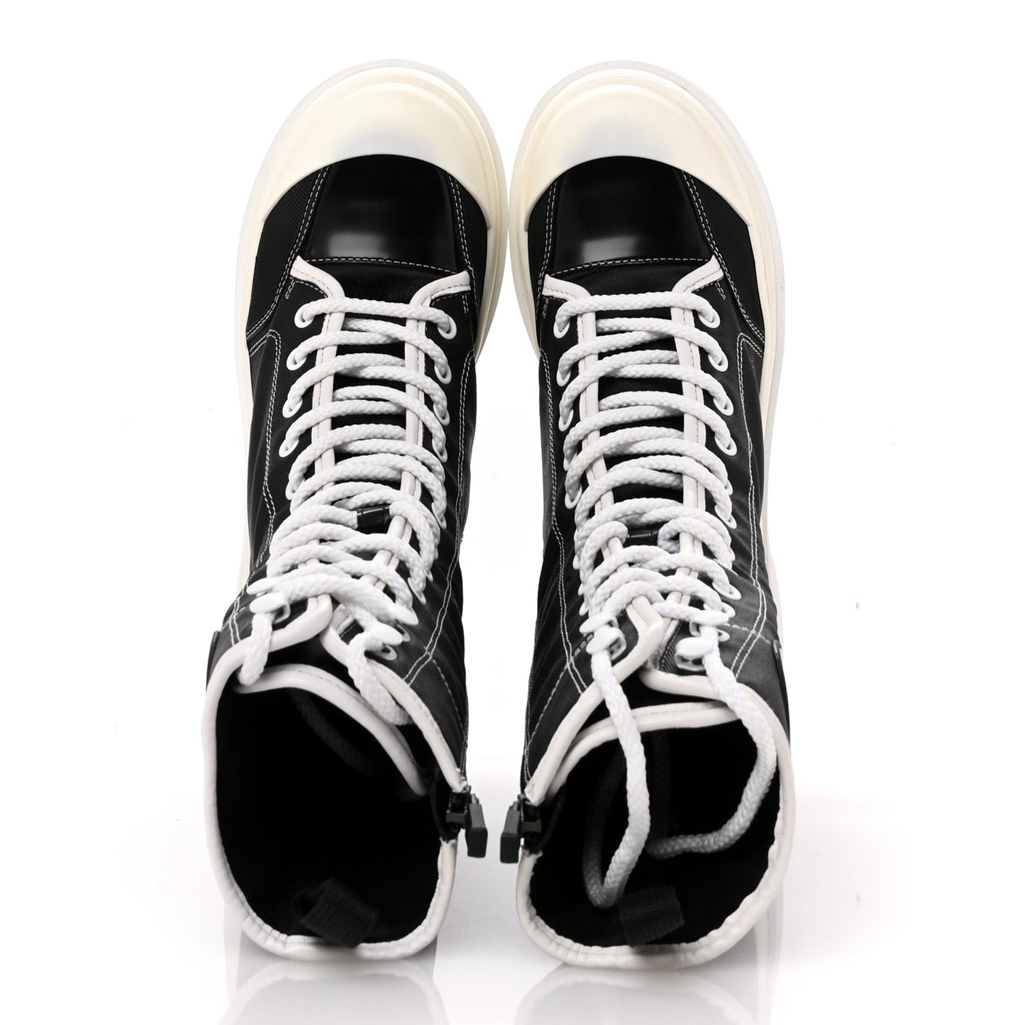 Technical Fabric Calfskin Womens D-Rise 35mm Tall Boots 36 Black White