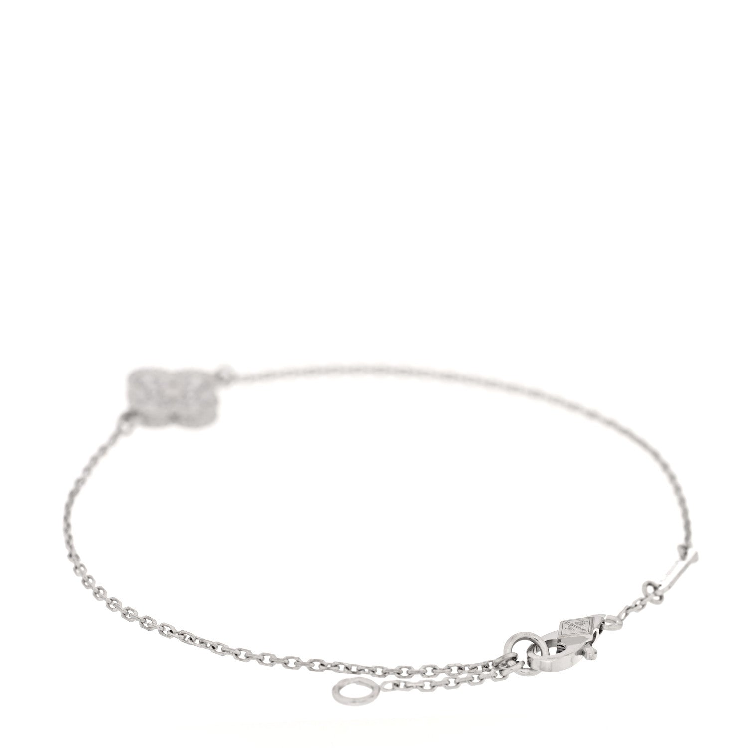 Van Cleef & Arpels 18K White Gold Diamond Sweet Alhambra Bracelet 2 of 3