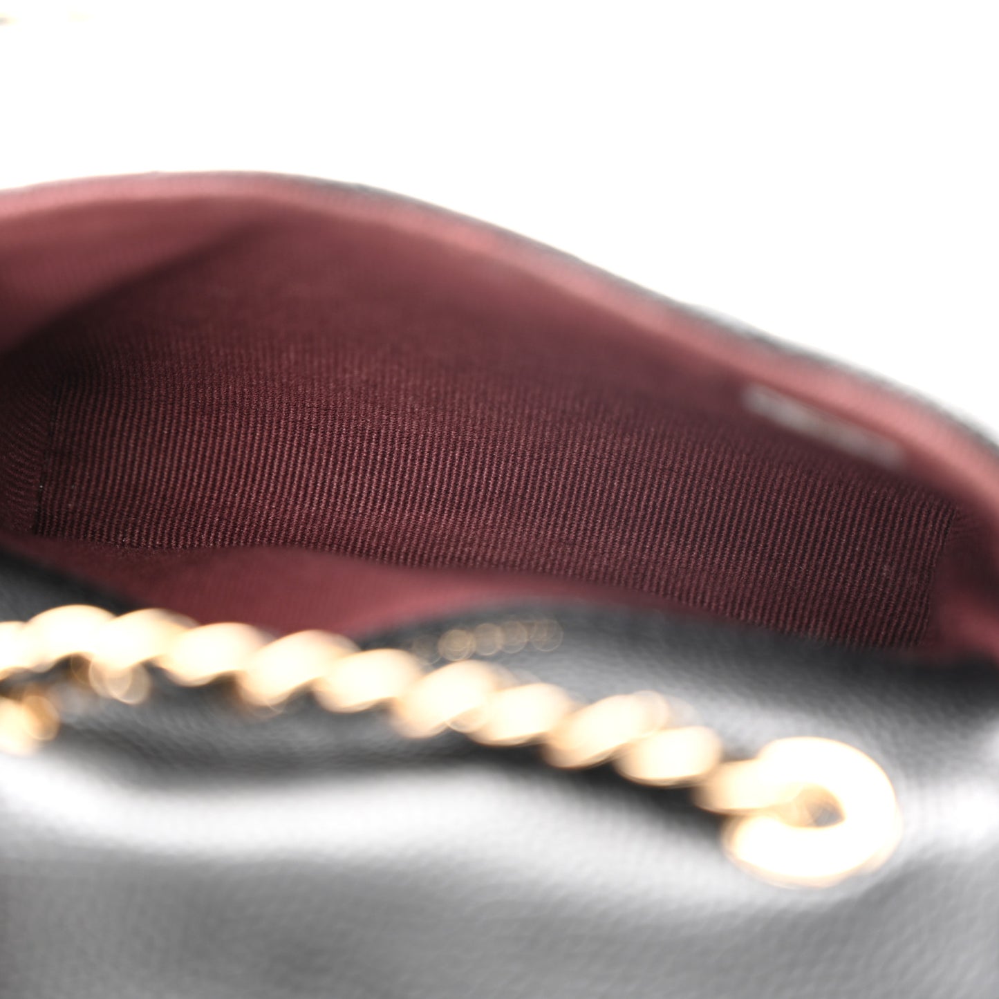 Caviar Quilted Mini Chain Belt Bag Black