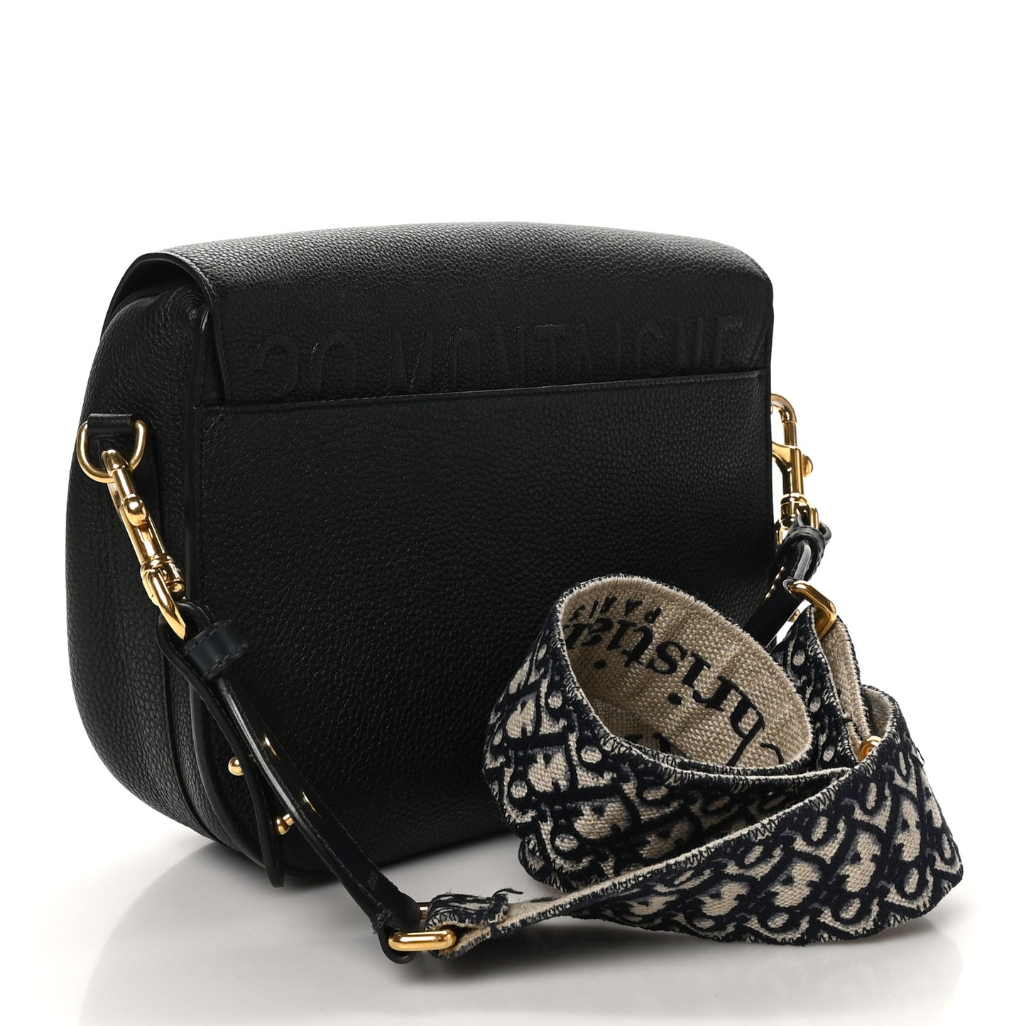 Grained Calfskin Large Bobby Flap Black