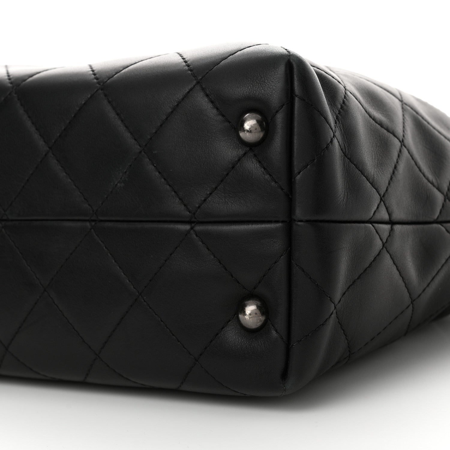 Chanel Calfskin Quilted Large Shopping In Chains Tote Black 10 of 11