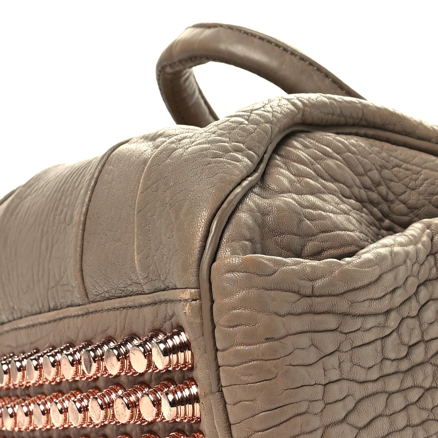 Pebbled Lambskin Rockie Latte Rose Gold Hardware