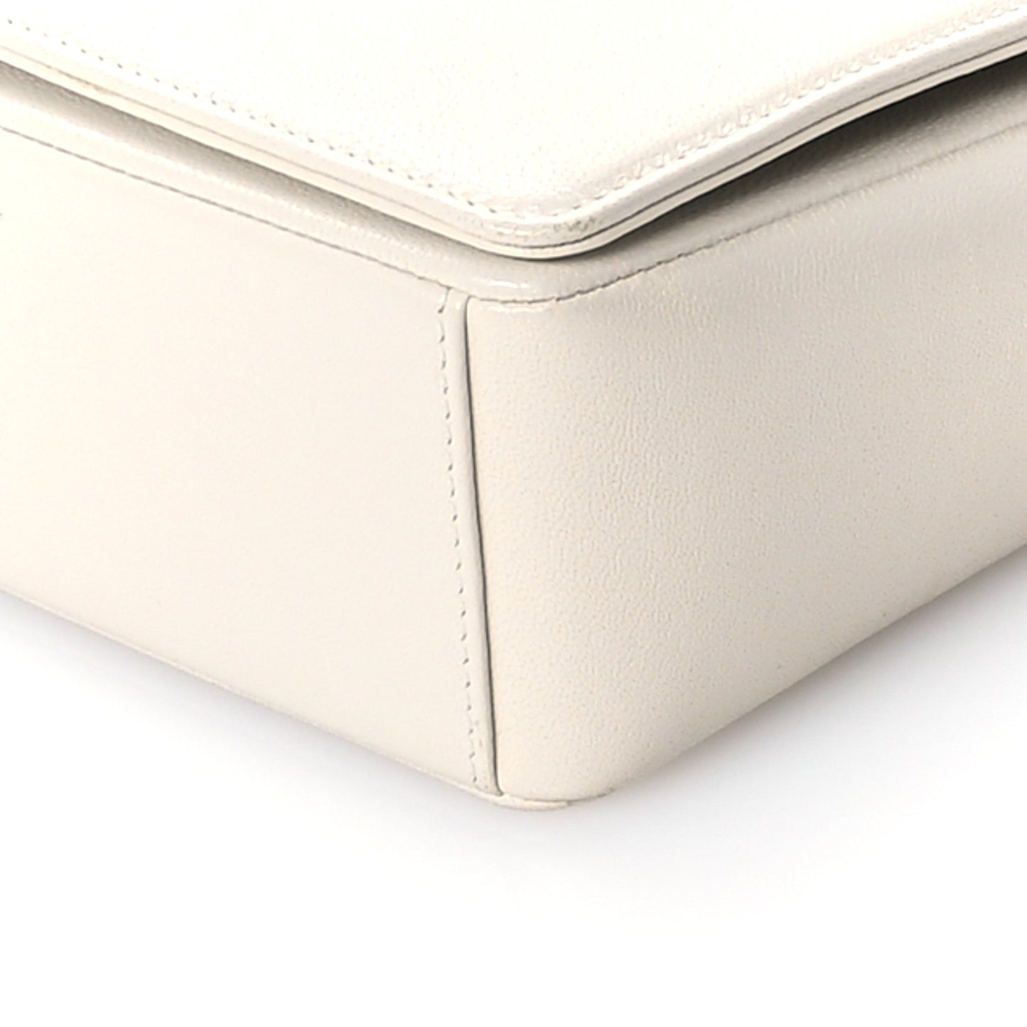 Sheepskin Chevron Quilted Medium Vintage Mademoiselle Flap White