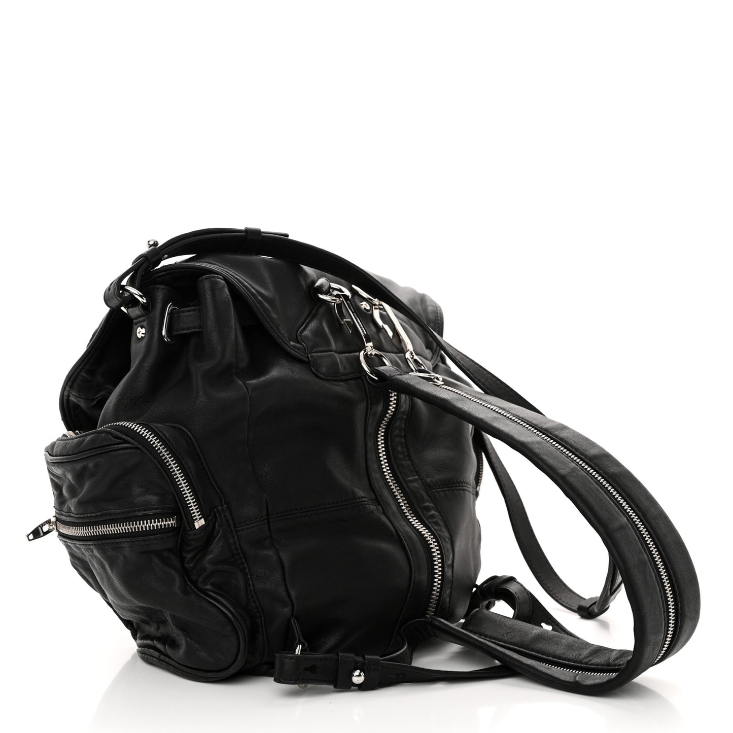 Lambskin Marti Backpack Bag Washed Black Rhodium Hardware