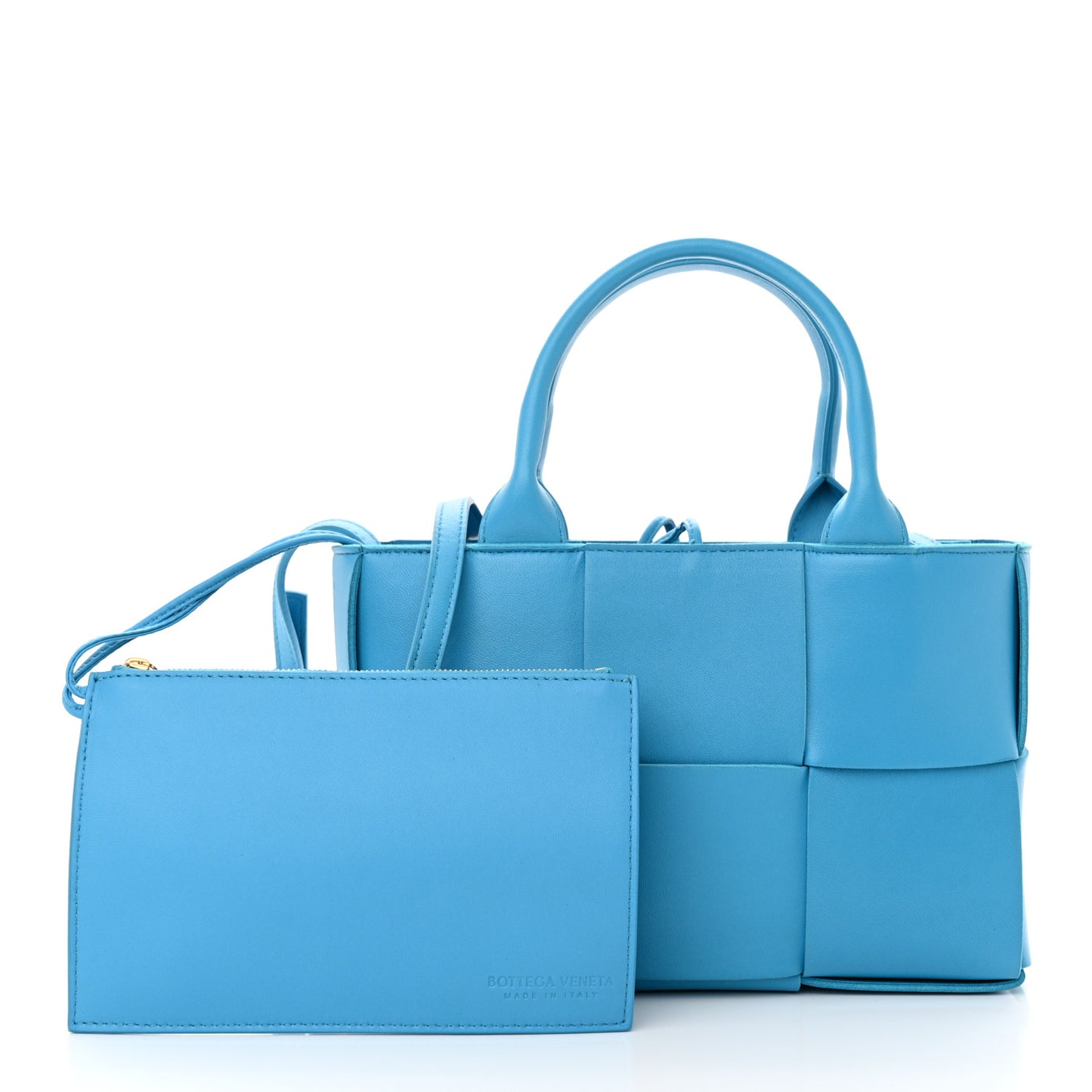 Grained Calfskin Maxi Intrecciato Mini Arco Tote Pool