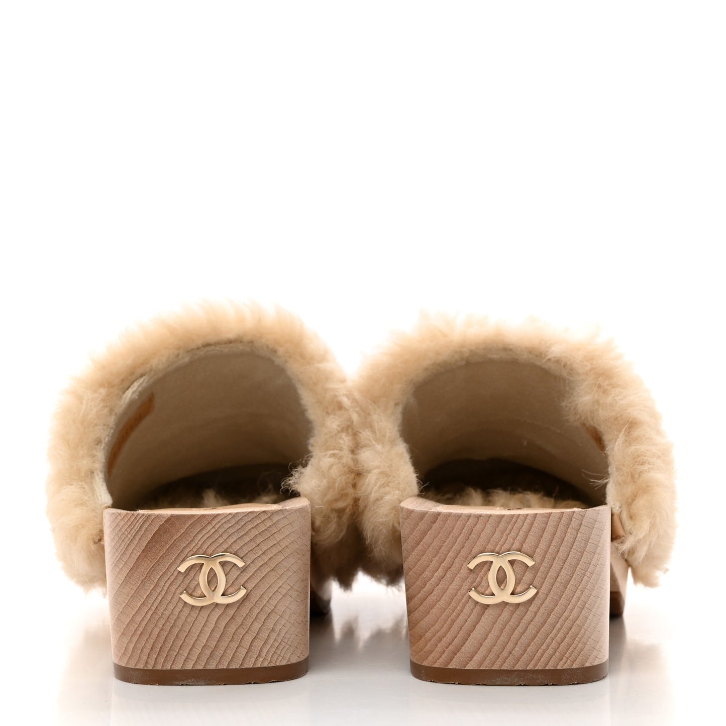 Shearling Lambskin Clogs 38 Beige