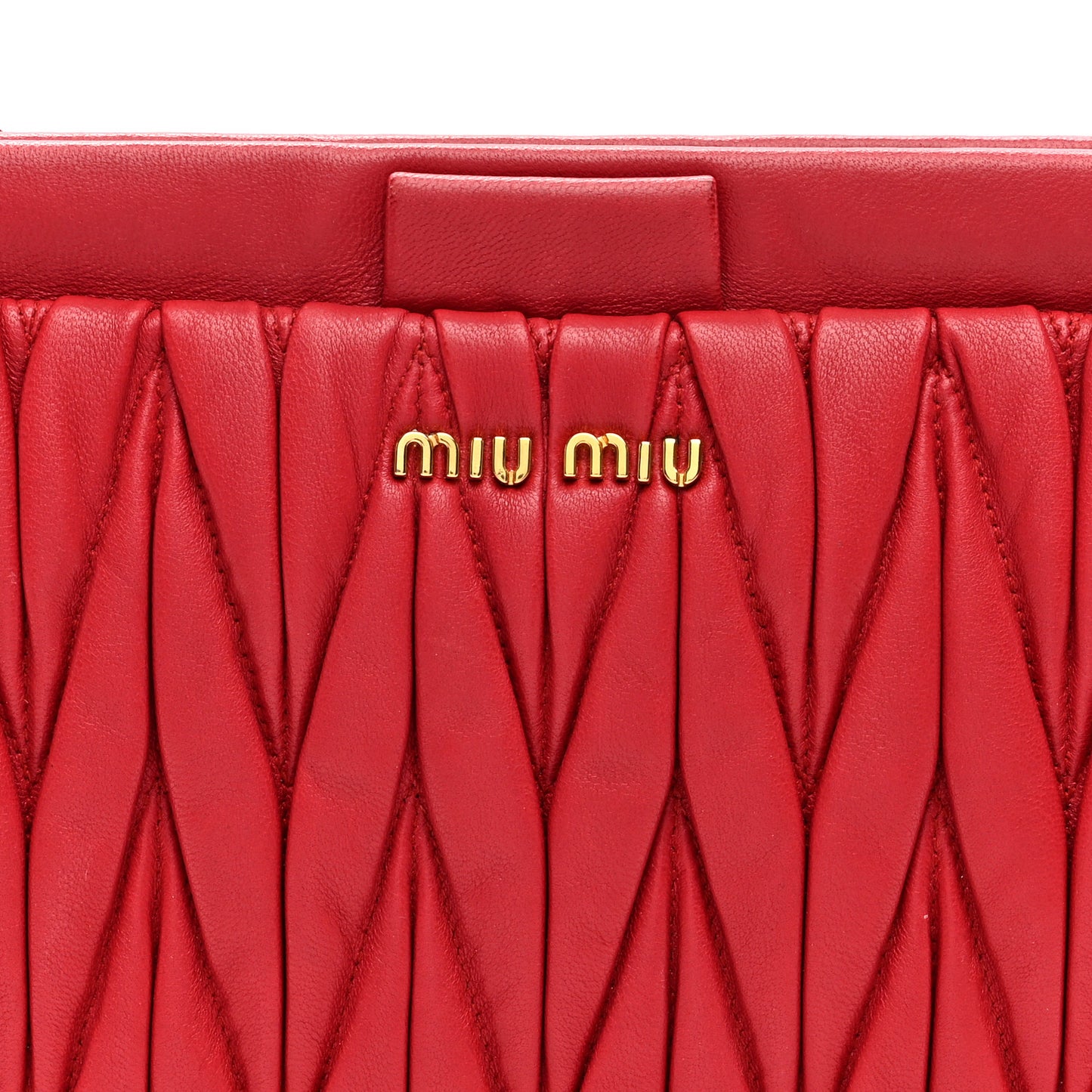 Nappa Matelasse Crossbody Clutch Red