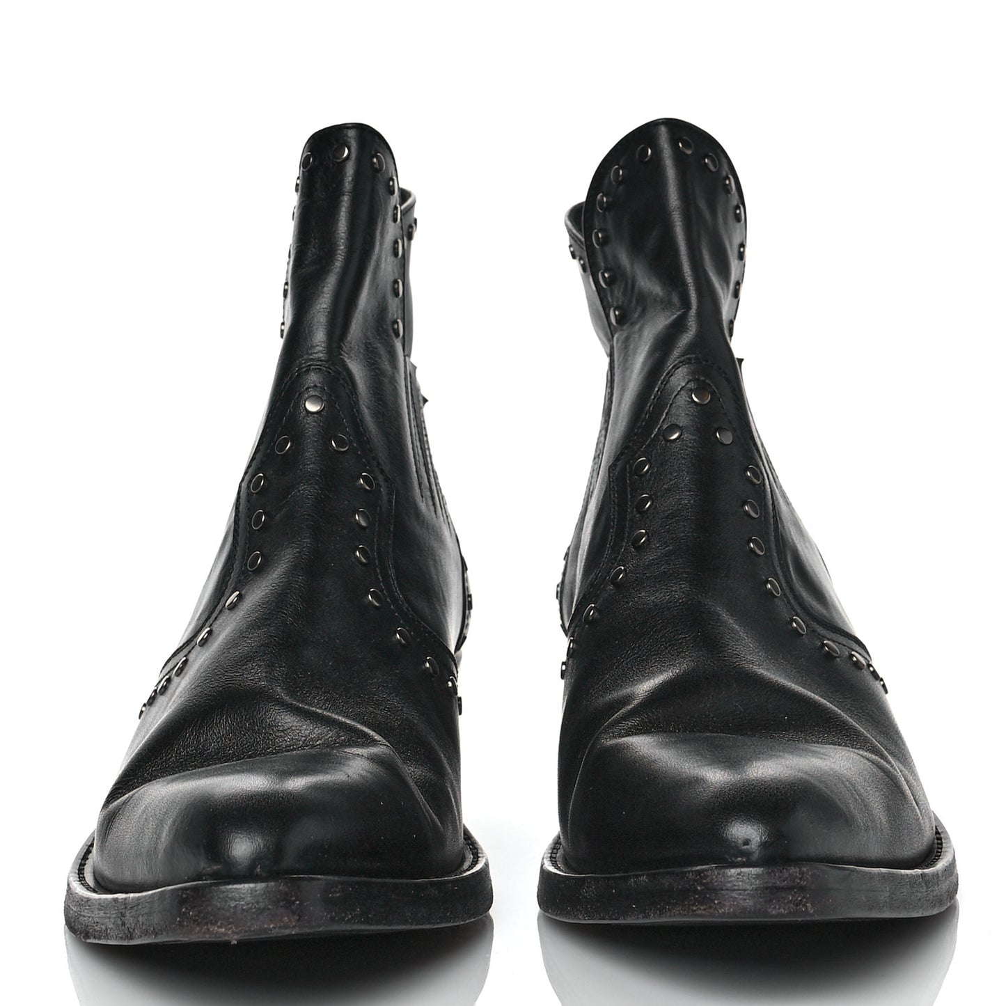 Leather Dakota 50 Stud Bootie 42 Black