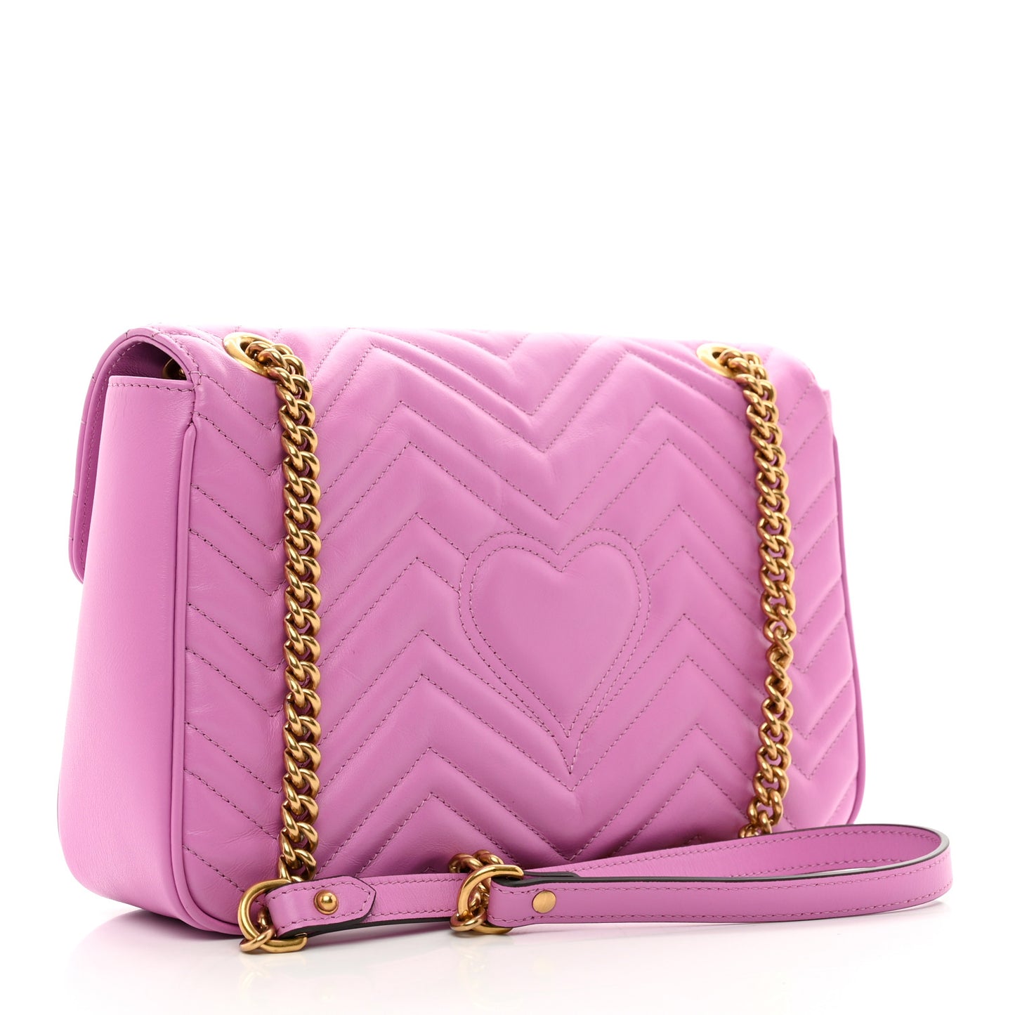 Calfskin Matelasse Medium GG Marmont Shoulder Bag Candy Mousse