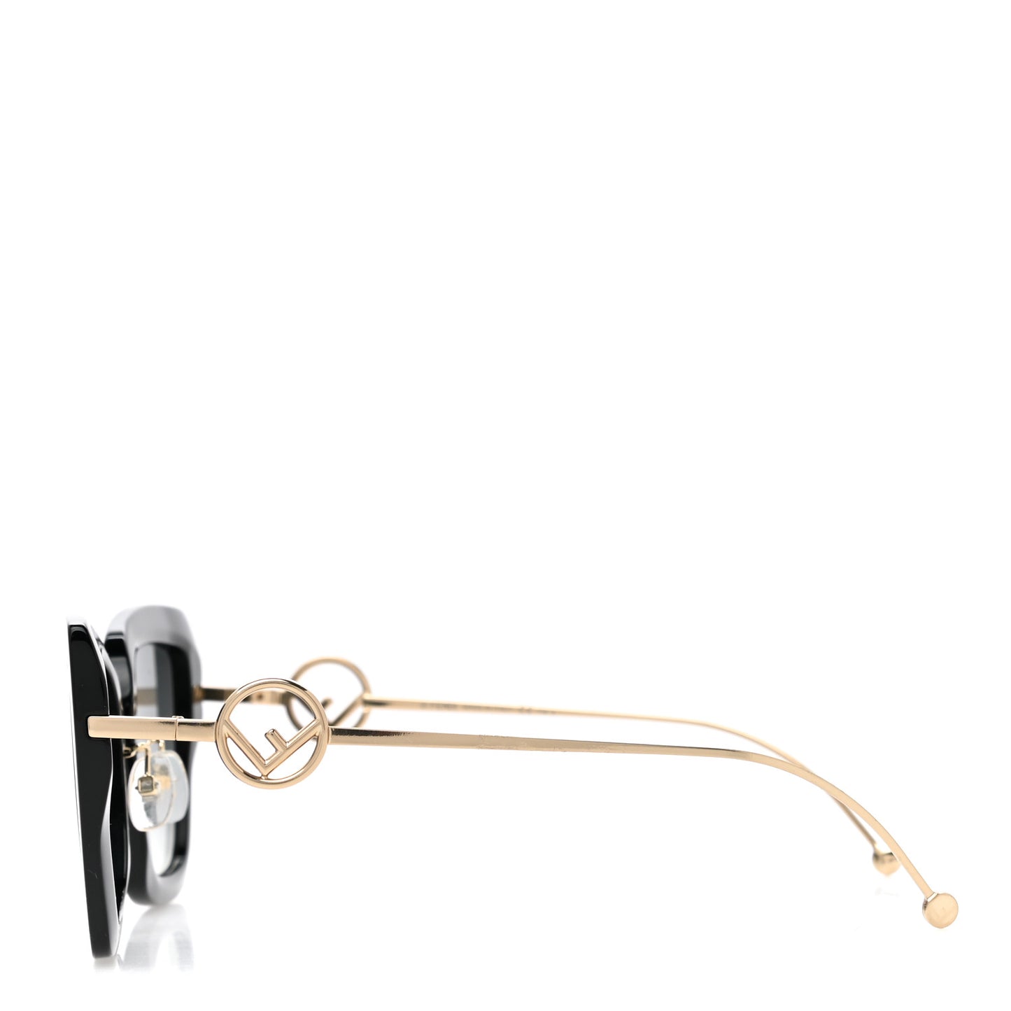 Acetate Metal F is Fendi Square Cat Eye Sunglasses FF 0424/F/S Black
