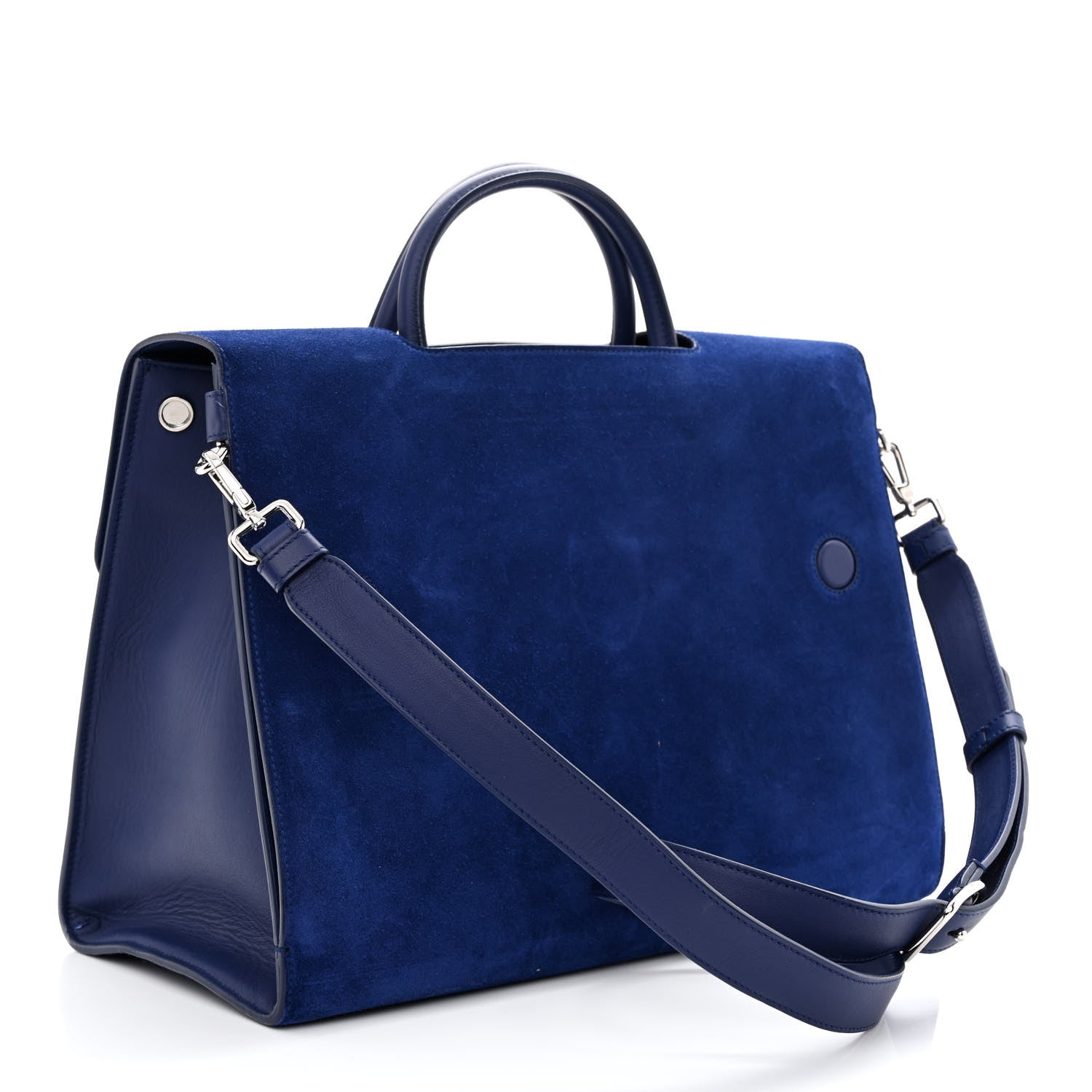 Christian Dior Suede Large Diorever Flap Navy 3 of 12