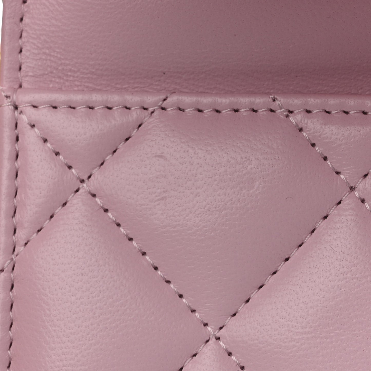 Lambskin Quilted Logo WOC Wallet On Chain Pink