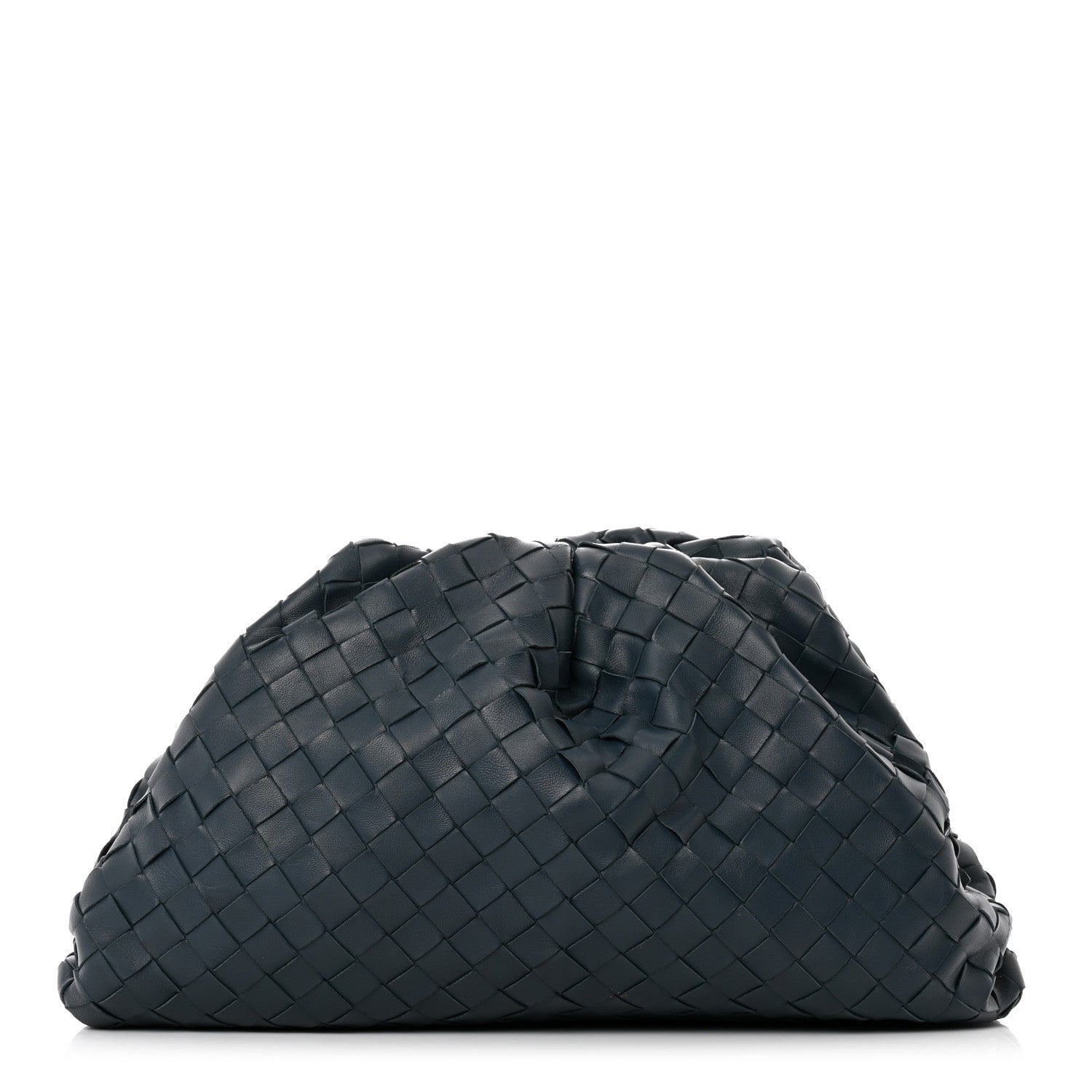 Bottega Veneta Nappa Maxi Intrecciato The Pouch Oversized Clutch Deep Blue 1 of 9