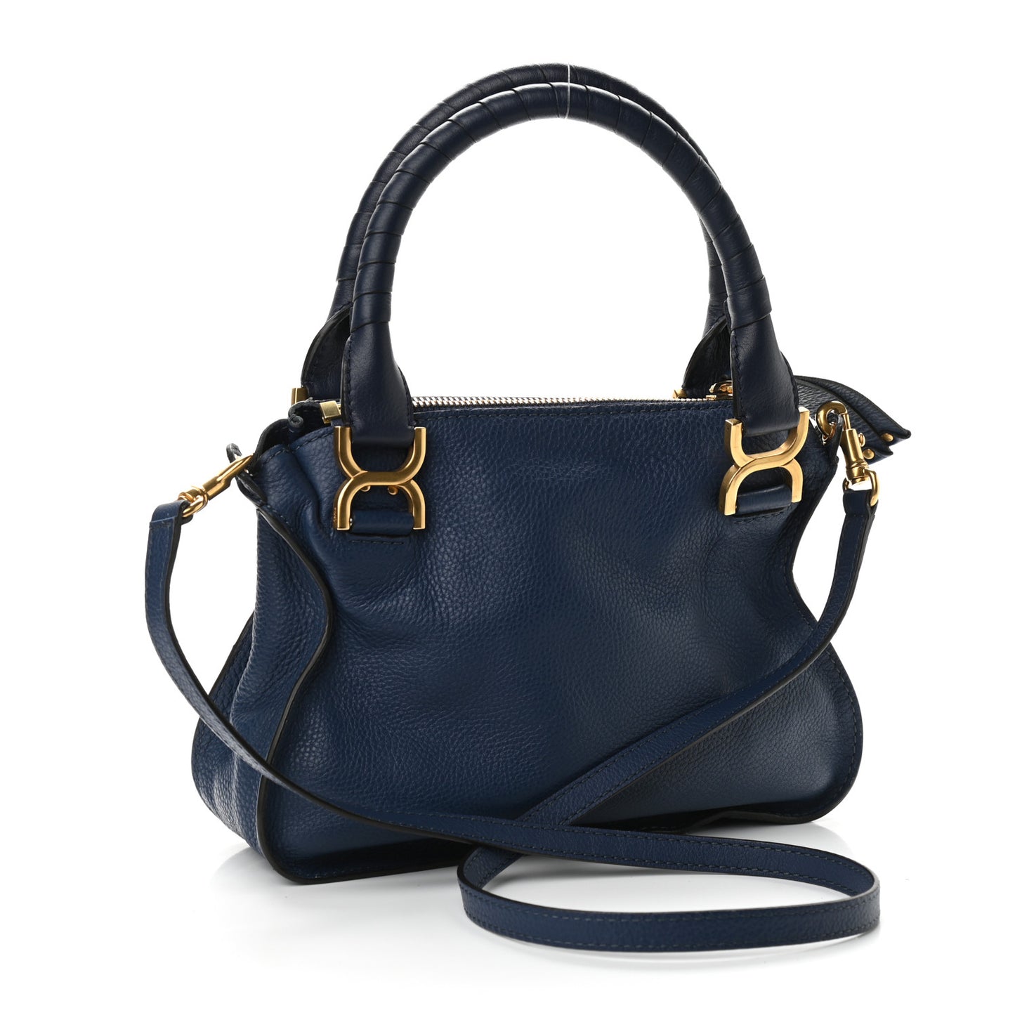 Calfskin Small Marcie Satchel Deep Ocean