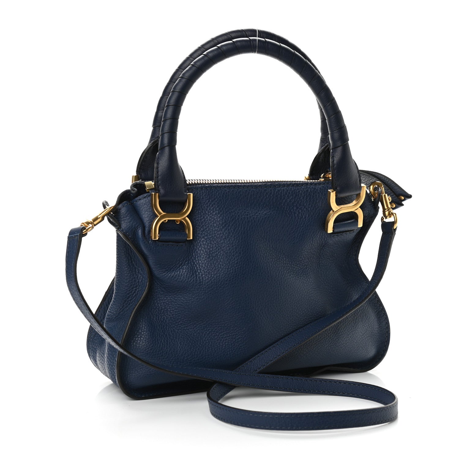 Chloe Calfskin Small Marcie Satchel Deep Ocean 3 of 10
