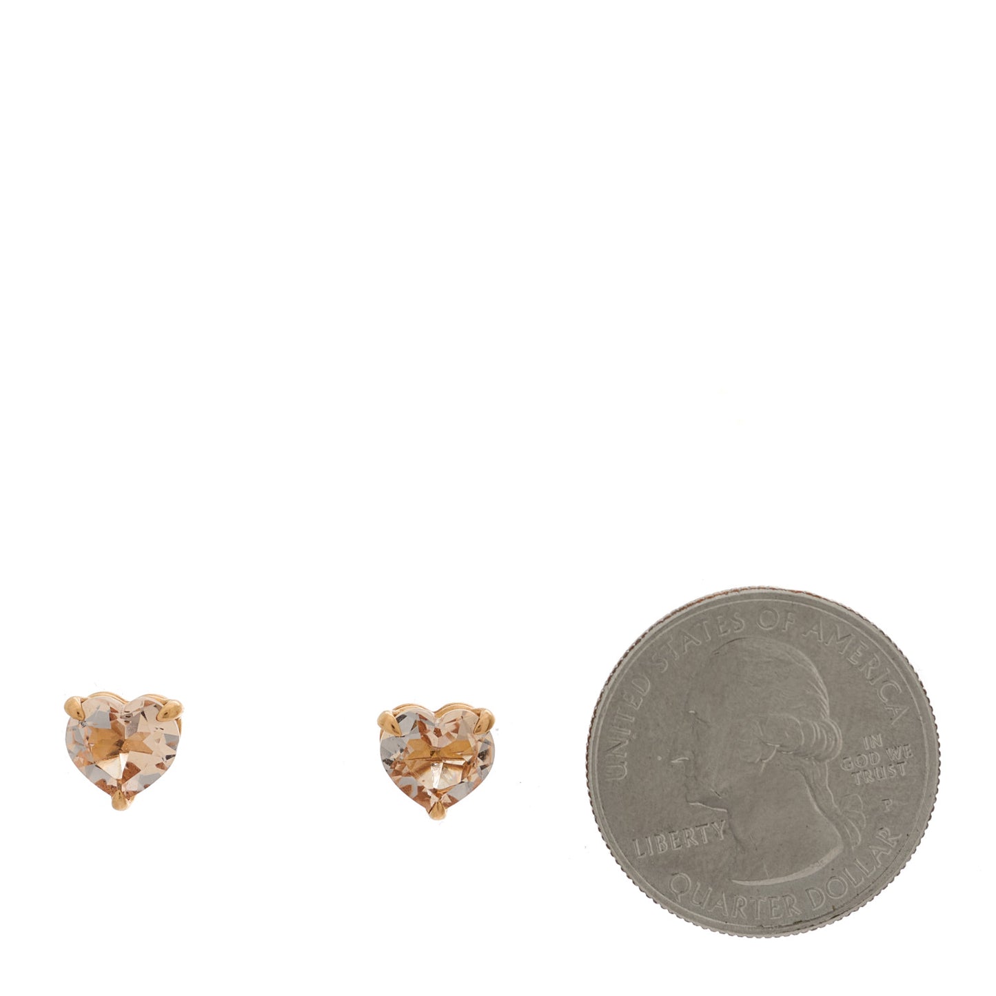 18K Rose Gold Morganite Heart Stud Earrings