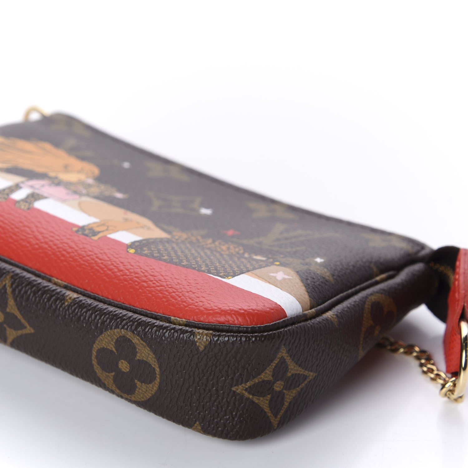 Louis Vuitton Monogram 2018 Christmas Animation Mini Cats Pochette Accessories 7 of 9