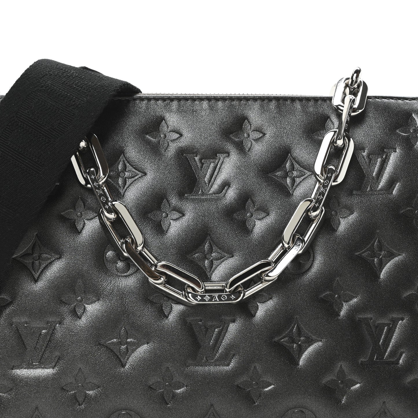 Lambskin Embossed Monogram Coussin PM Anthracite