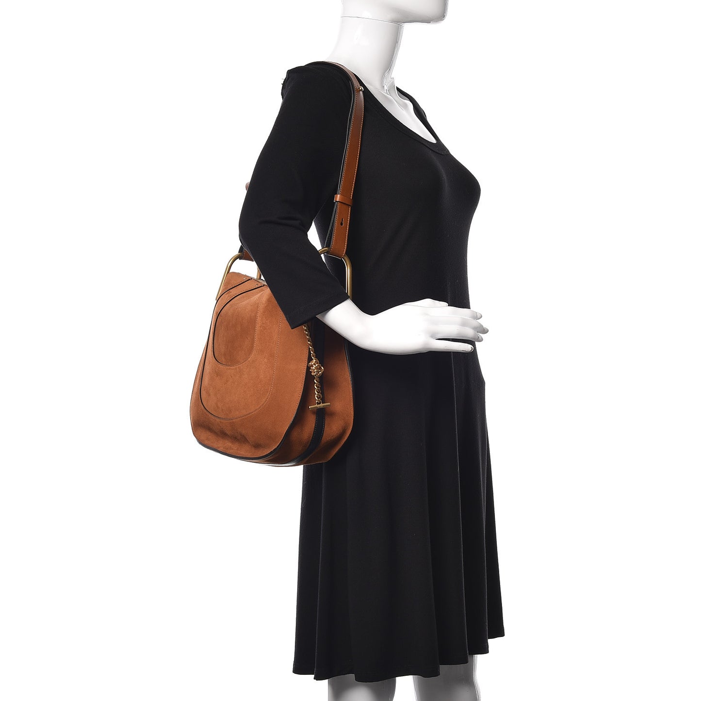 Suede Small Hayley Hobo Caramel