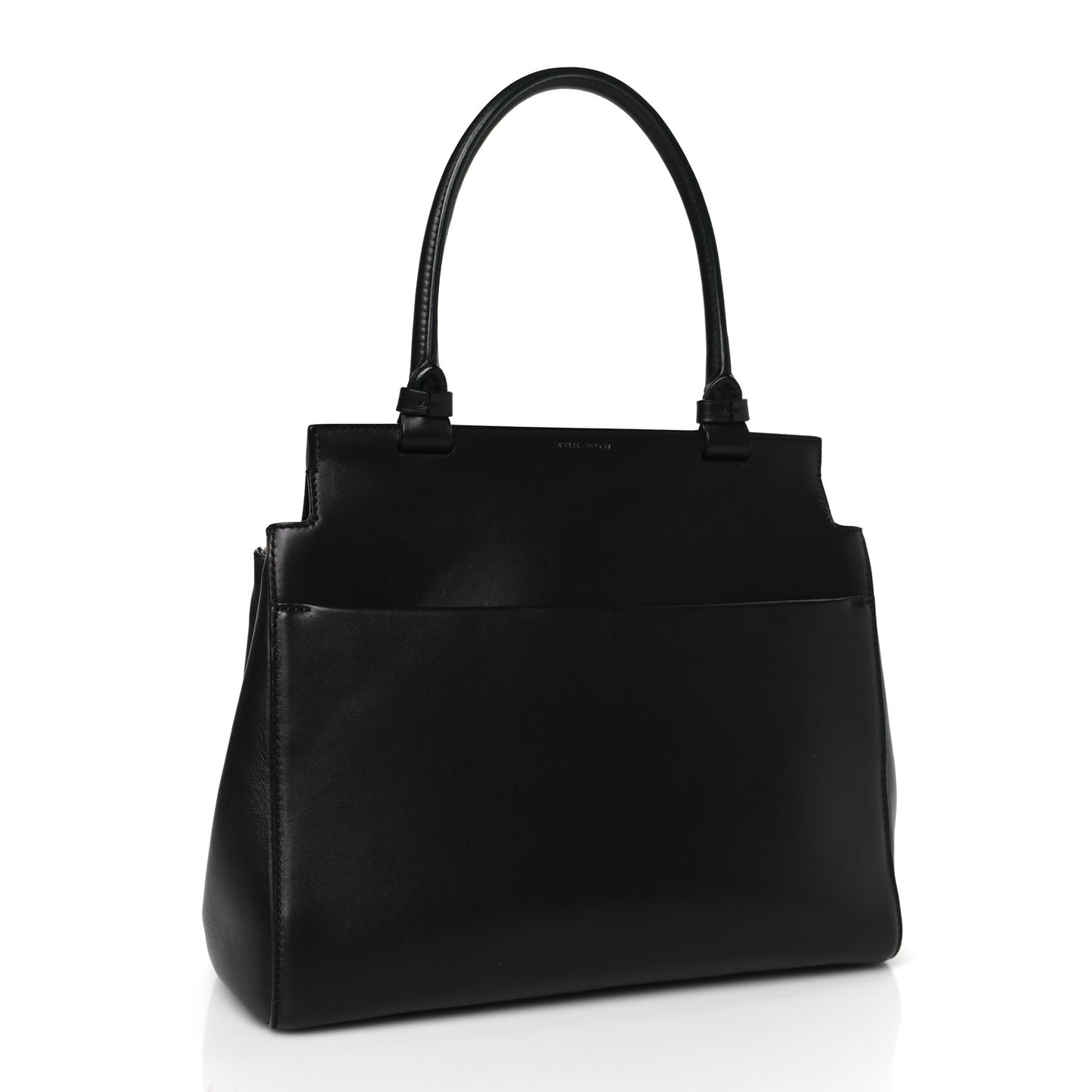 Calfskin Sideby Top Handle Bag Black White Red