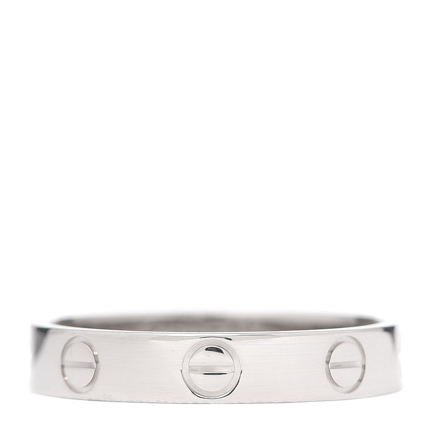18K White Gold 3.5mm LOVE Wedding Band Ring 53 6.25