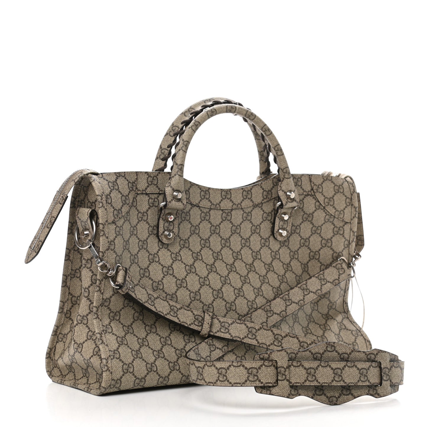 X GUCCI GG Supreme Monogram Neo Classic Silver Hardware City Beige Ebony