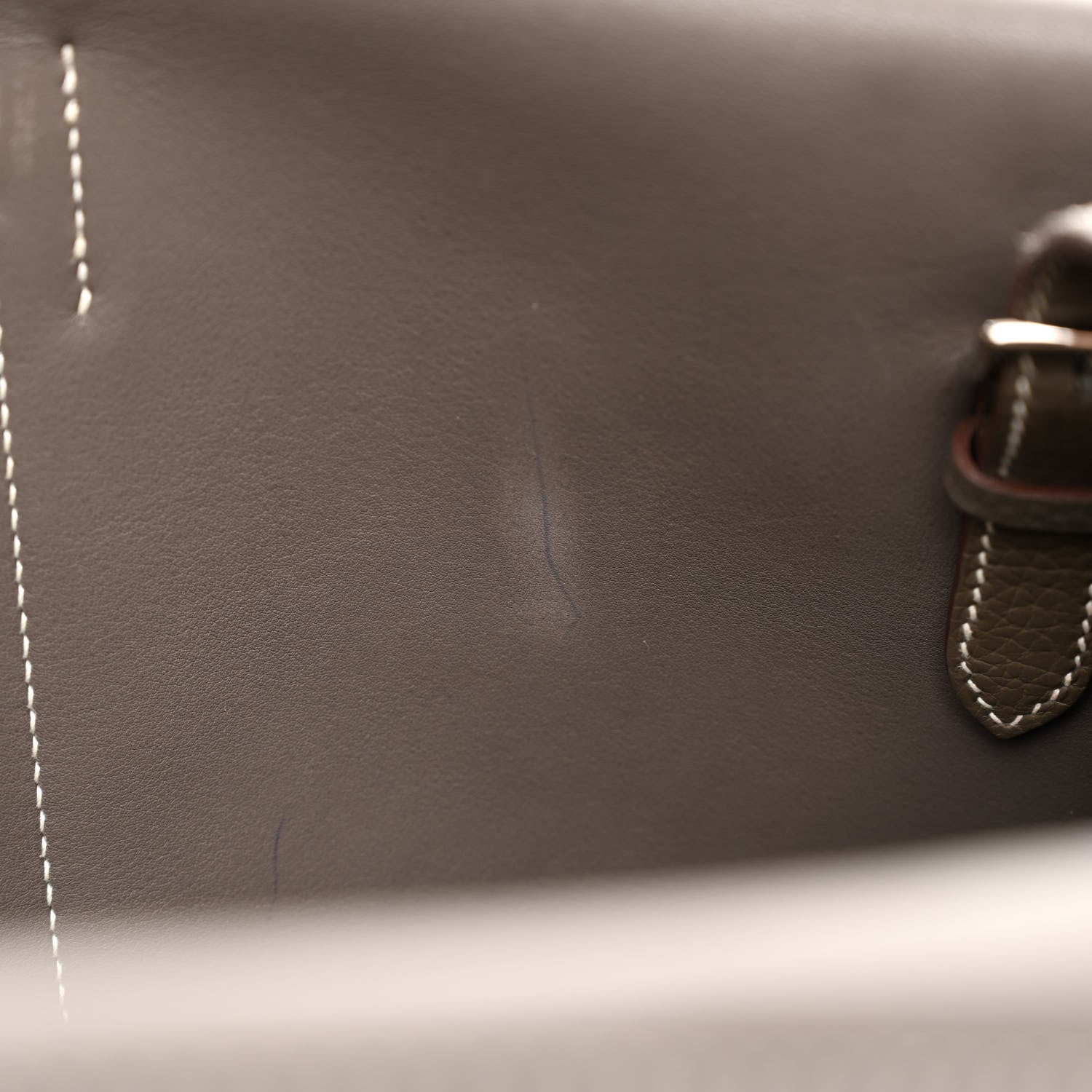 Hermes Taurillon Clemence Halzan 31 GM Etain 11 of 13