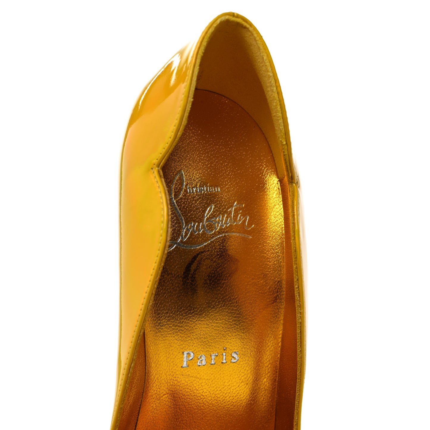 Metallic Patent Hot Chick 100 Pumps 36 Yellow