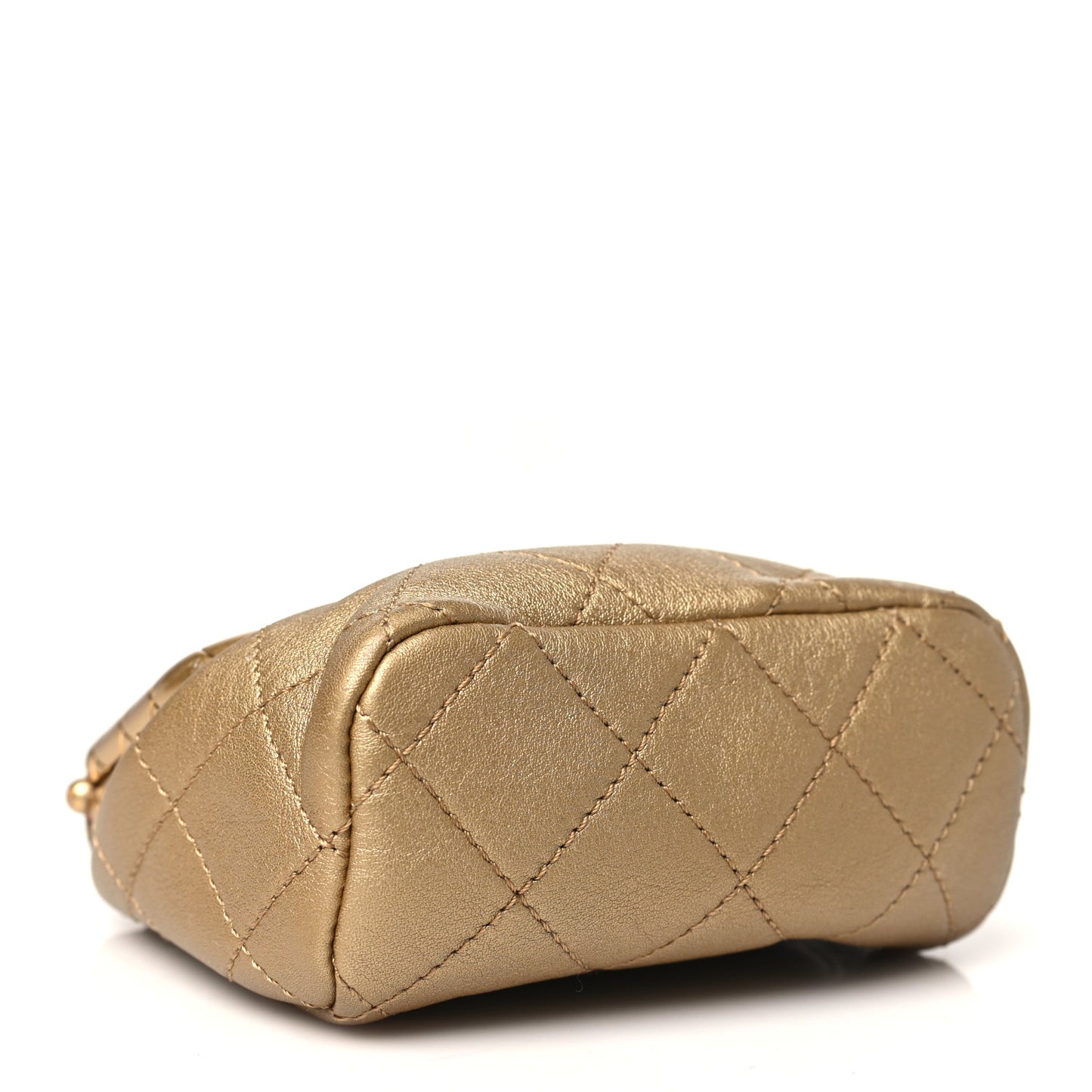 Metallic Lambskin Quilted Micro My Crush Bag Gold