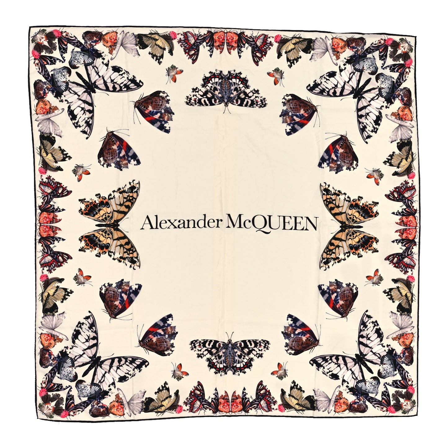 Silk Chiffon Butterfly Scarf White