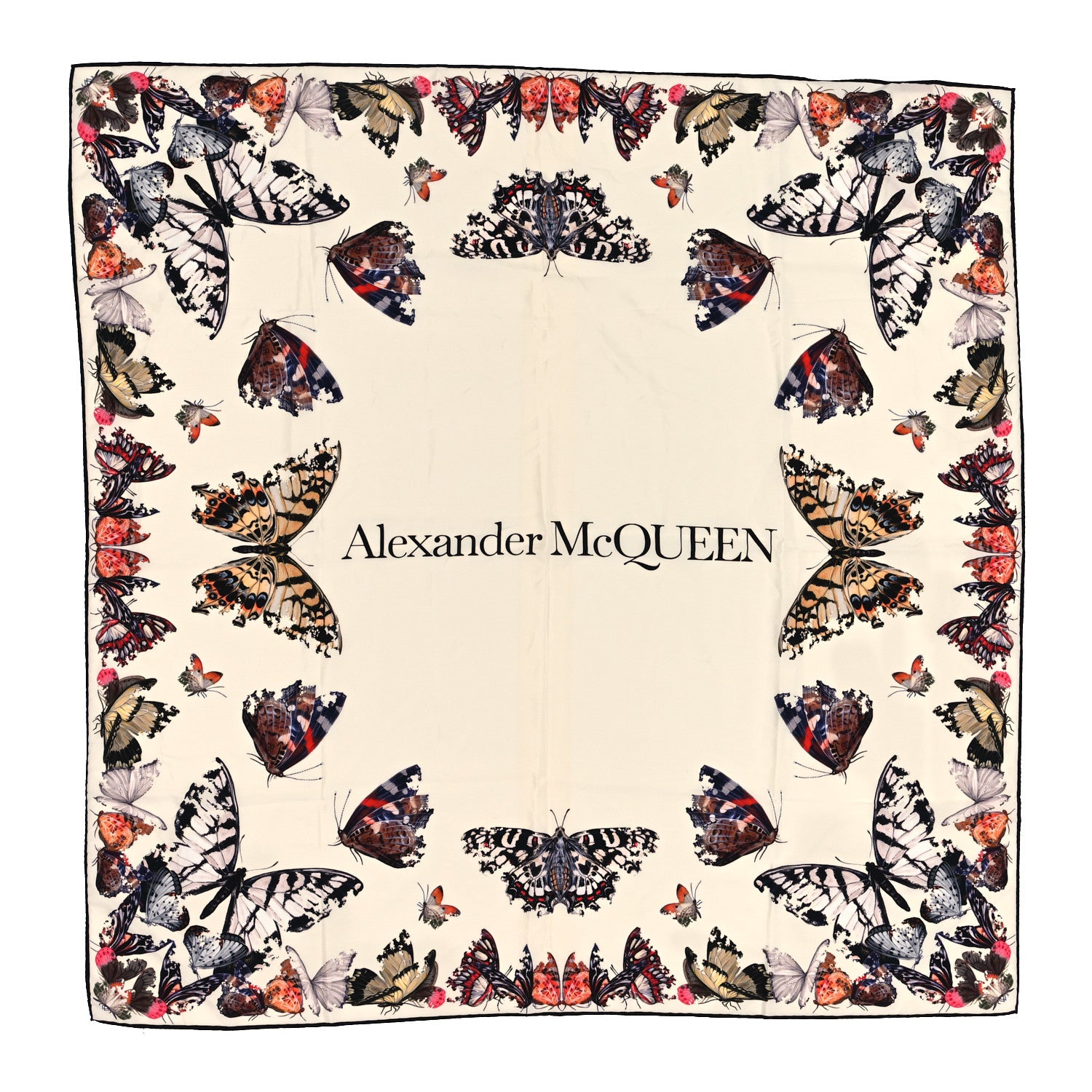 Alexander McQueen Silk Chiffon Butterfly Scarf White 1 of 4