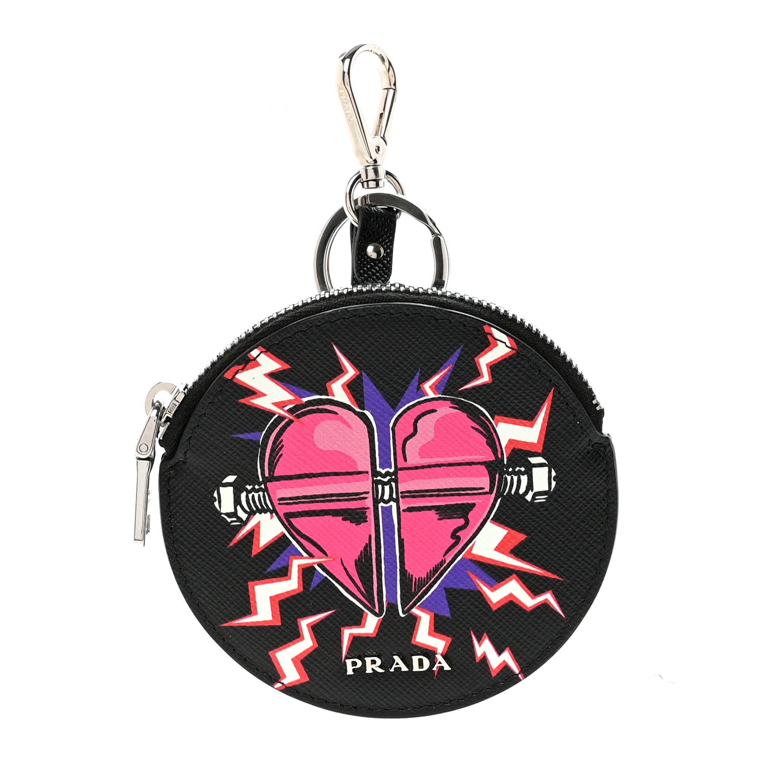 Prada X UNIVERSAL STUDIOS Saffiano Frankenstein Heart Zip Key