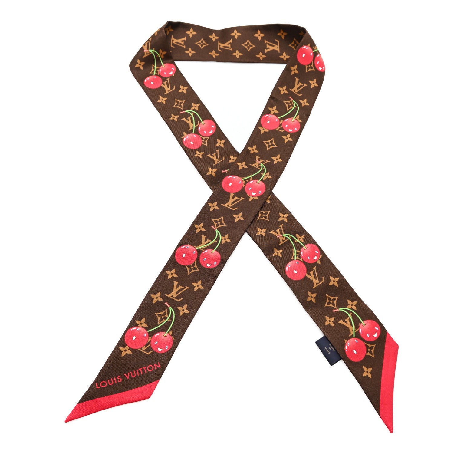 Louis Vuitton LV X TM Silk Monogram Cerises Bandeau Brown 1769029